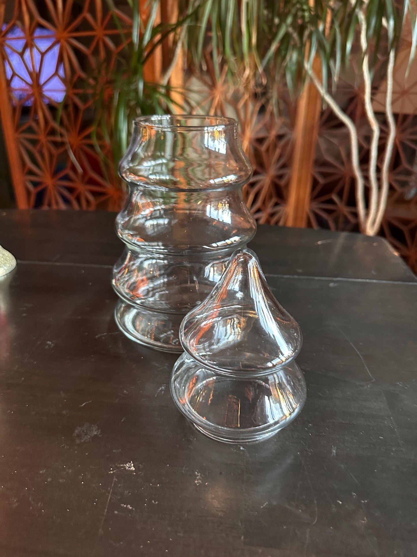 Vintage Libbey Glass Christmas Tree Canister
