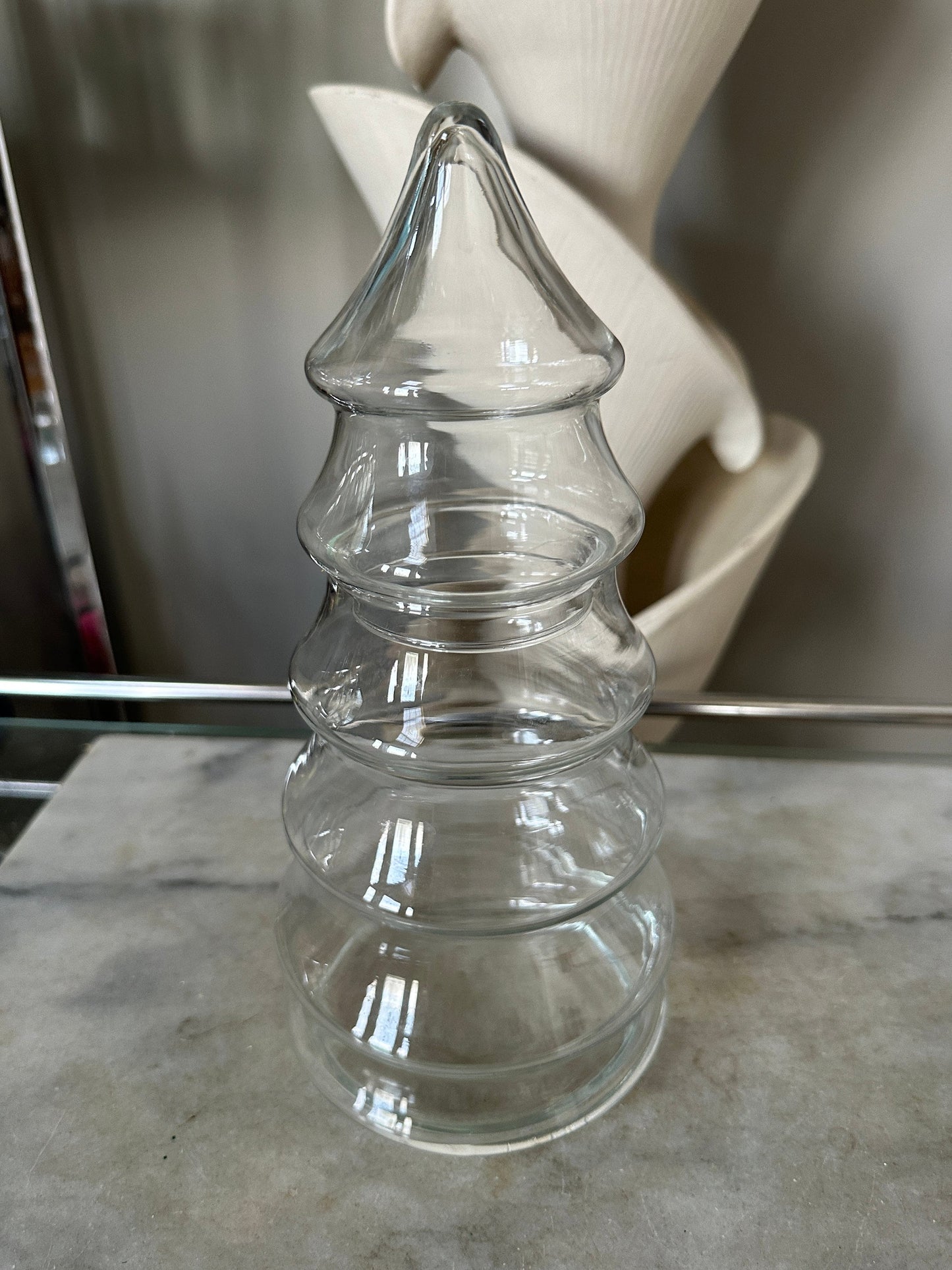 Vintage Libbey Glass Christmas Tree Canister