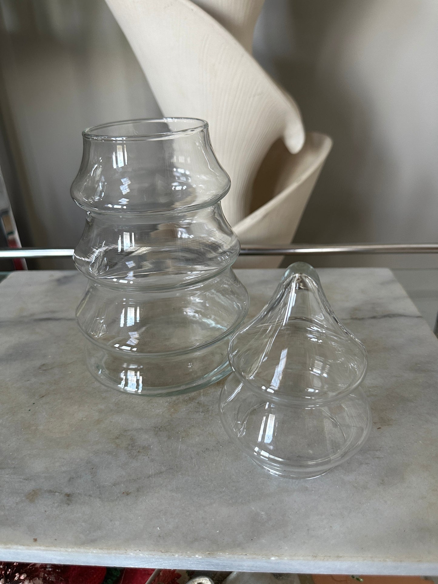 Vintage Libbey Glass Christmas Tree Canister