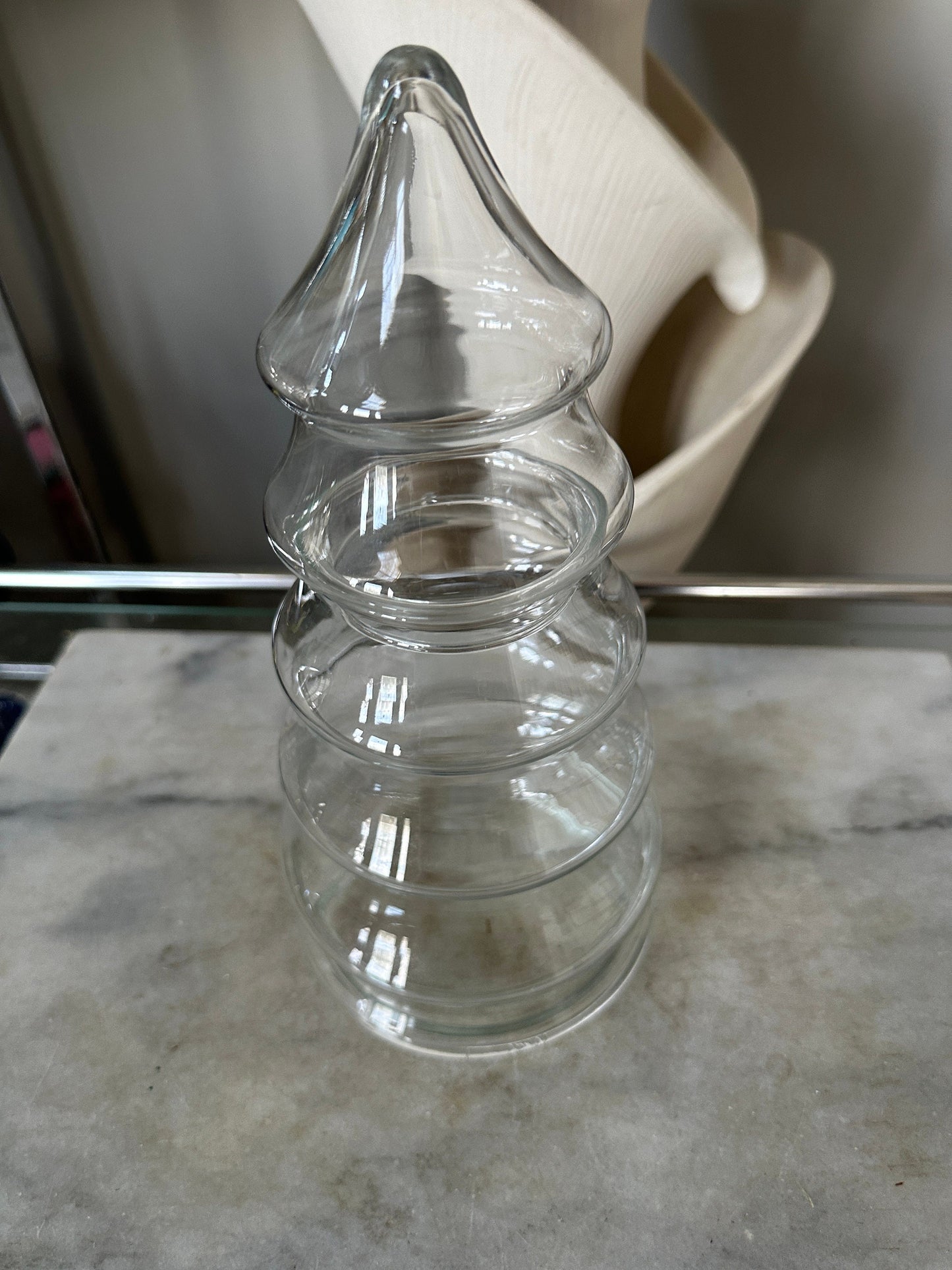 Vintage Libbey Glass Christmas Tree Canister