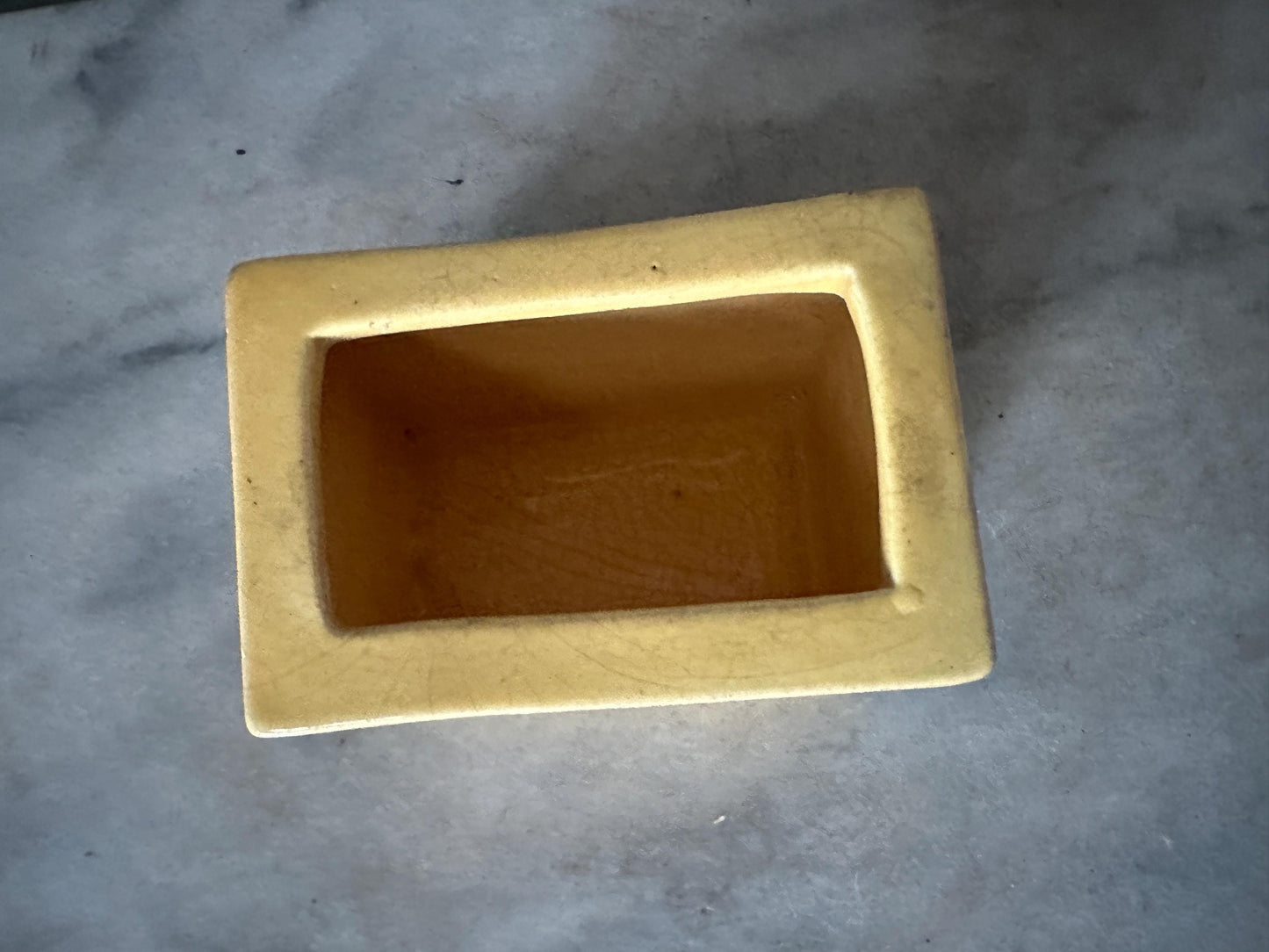 Vintage Covina Valif Pottery Planter: Yellow Brown Ombré Drip Glaze
