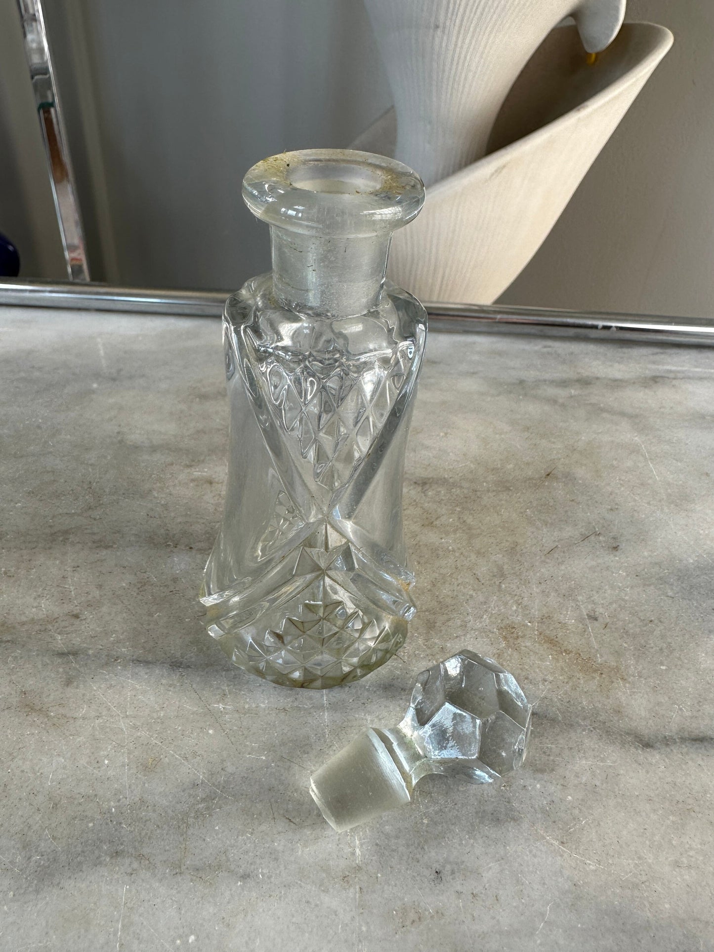 Vintage Perfume Bottle With Prism Stopper Gorgeous Display Exceptional Gift