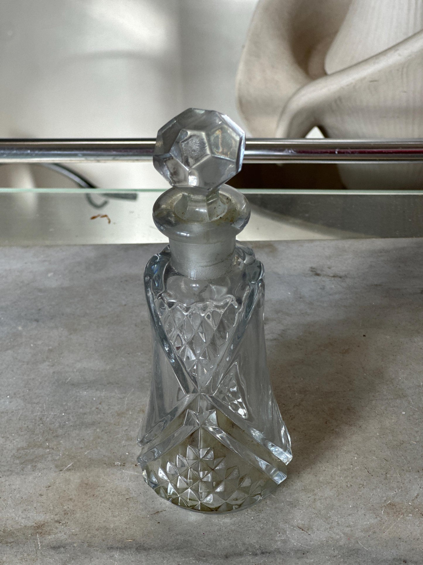 Vintage Perfume Bottle With Prism Stopper Gorgeous Display Exceptional Gift
