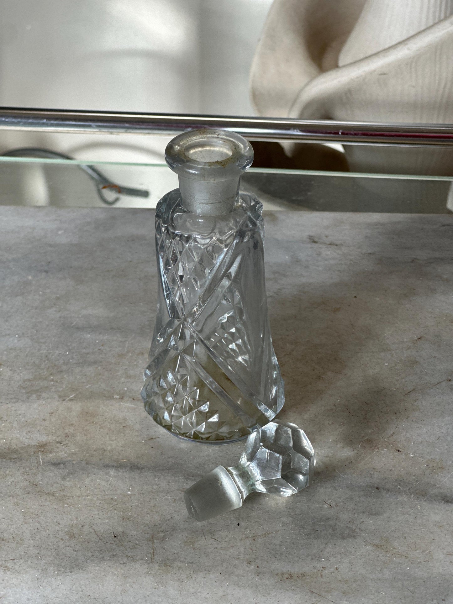 Vintage Perfume Bottle With Prism Stopper Gorgeous Display Exceptional Gift