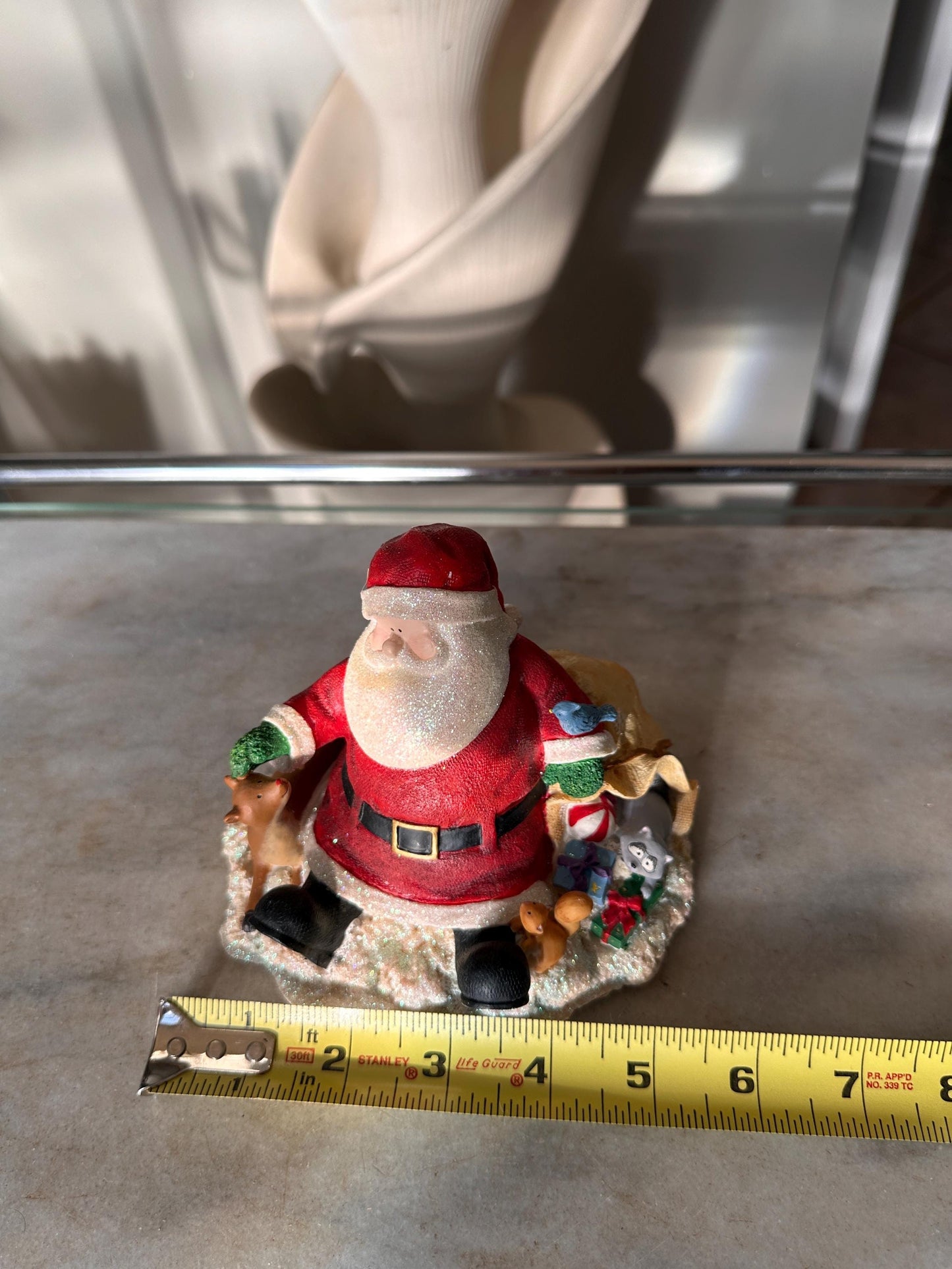 Vintage Russ Berrie Santa’s Village “Comfy Cozy Are We” Figurine with Original Box | Santa + Reindeer Christmas Resin Collectible | Holiday
