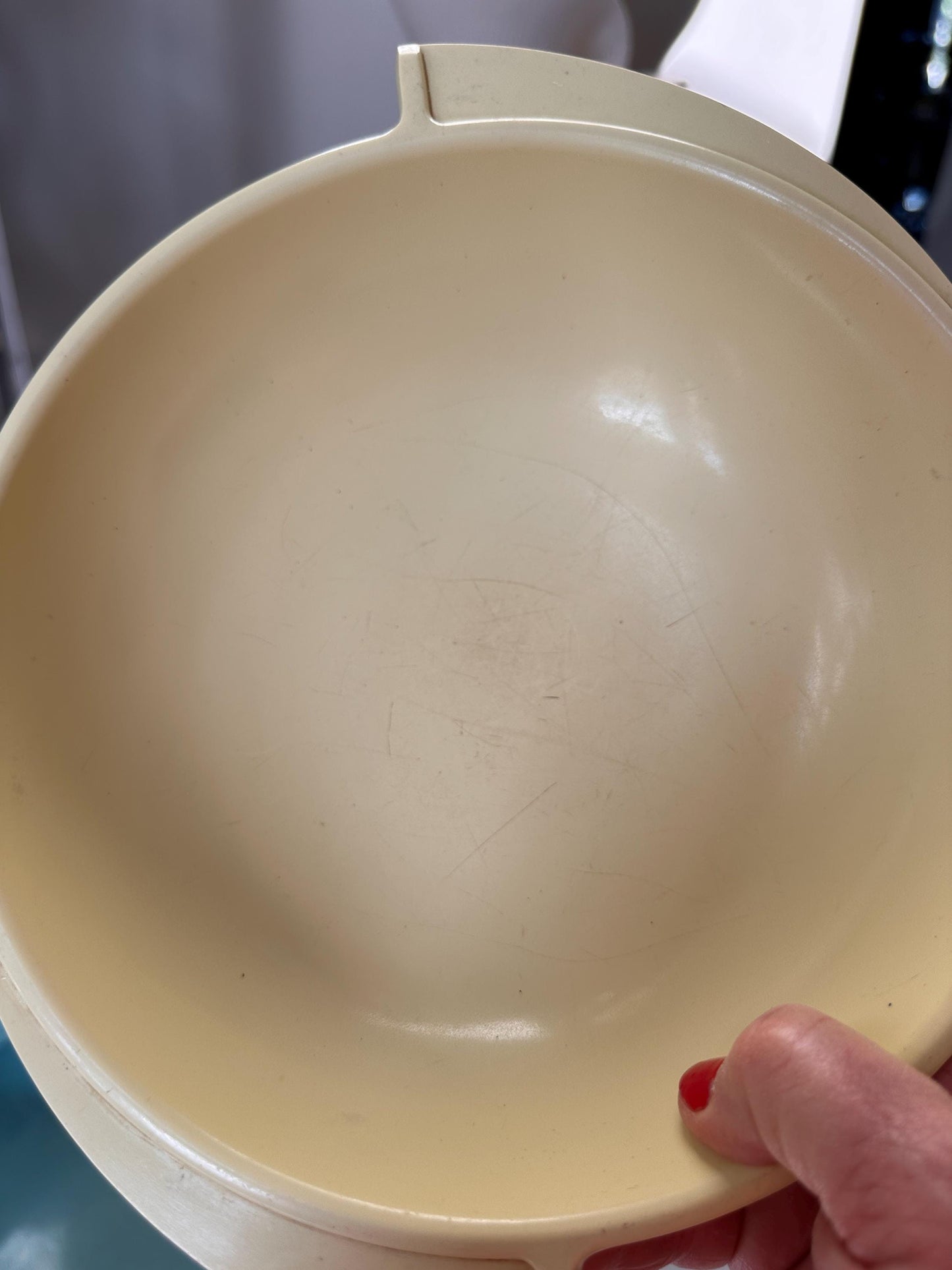 Vintage Boontonware Melmac Serving Bowls Set of 2 | No. 604 Winged Bowls | Turquoise Blue & Yellow | Mid-Century Modern Melamine | USA Made