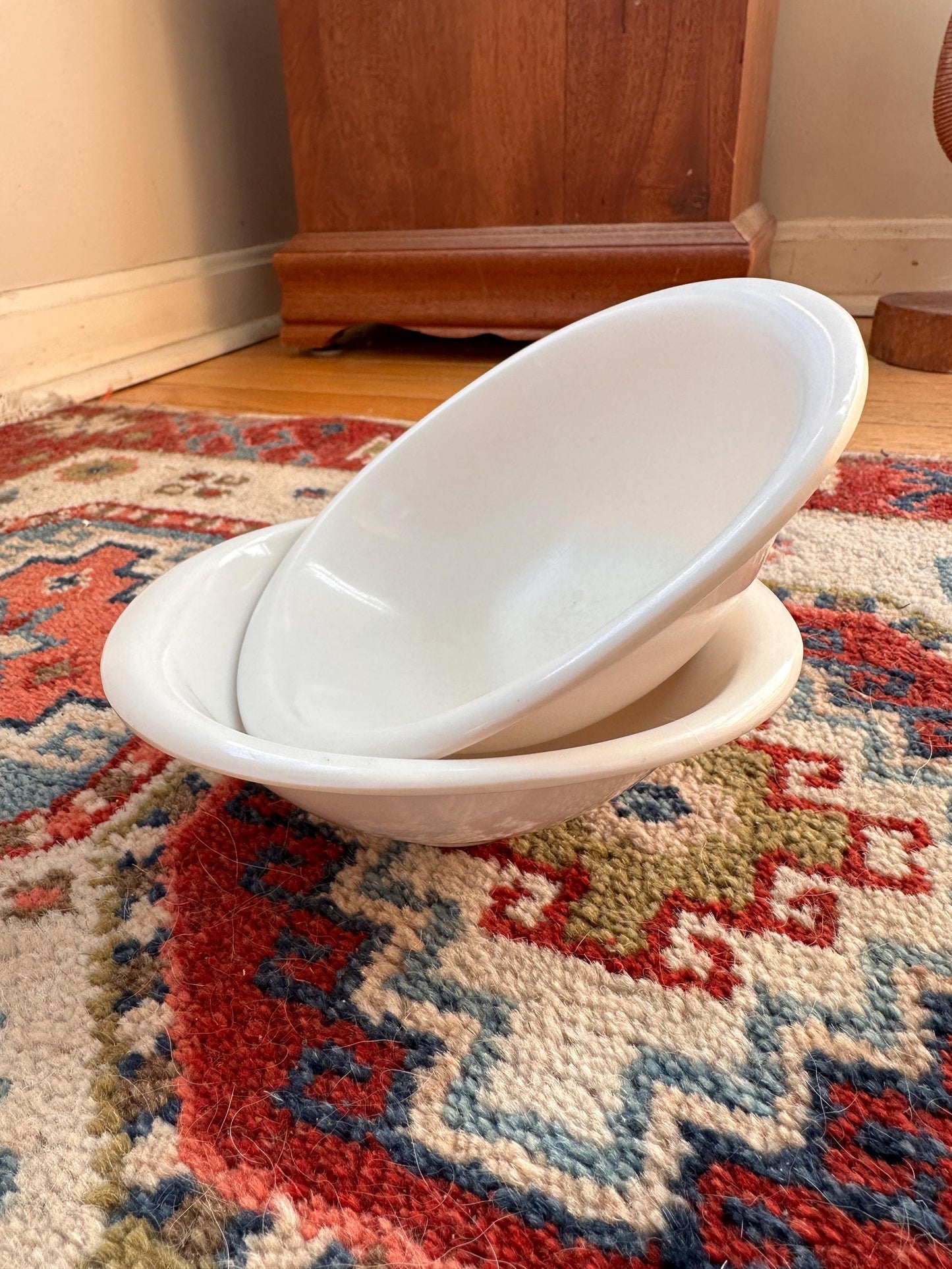 Vintage BOONTON WARE Melamine Cereal Bowl 1307-12, White - Set of 2