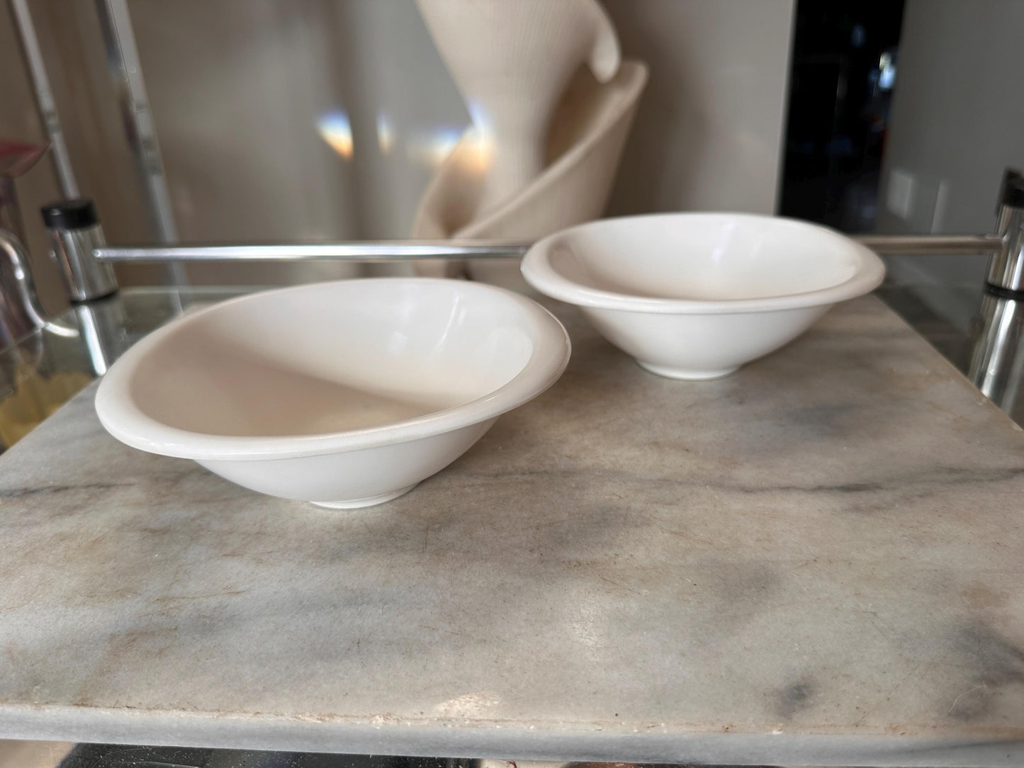 Vintage BOONTON WARE Melamine Cereal Bowl 1307-12, White - Set of 2
