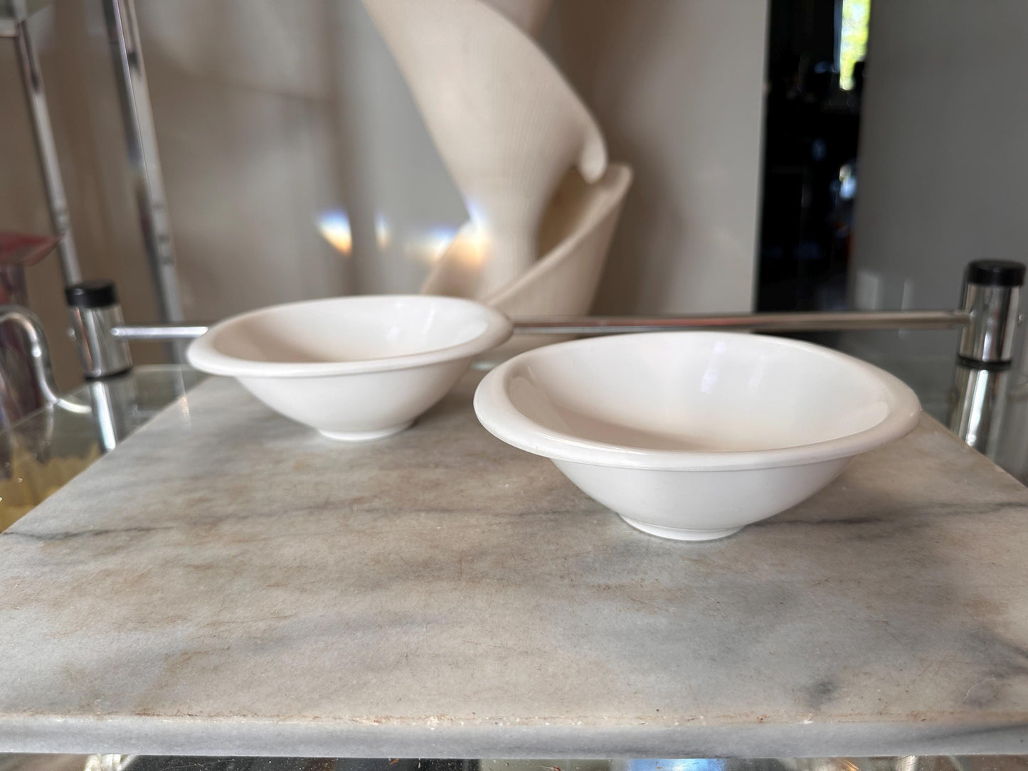 Vintage BOONTON WARE Melamine Cereal Bowl 1307-12, White - Set of 2