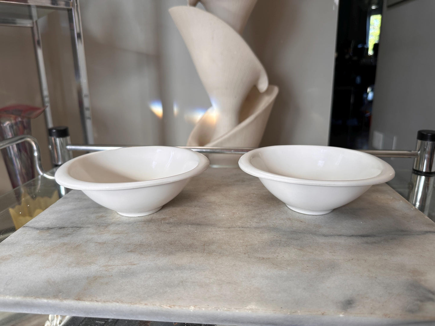 Vintage BOONTON WARE Melamine Cereal Bowl 1307-12, White - Set of 2