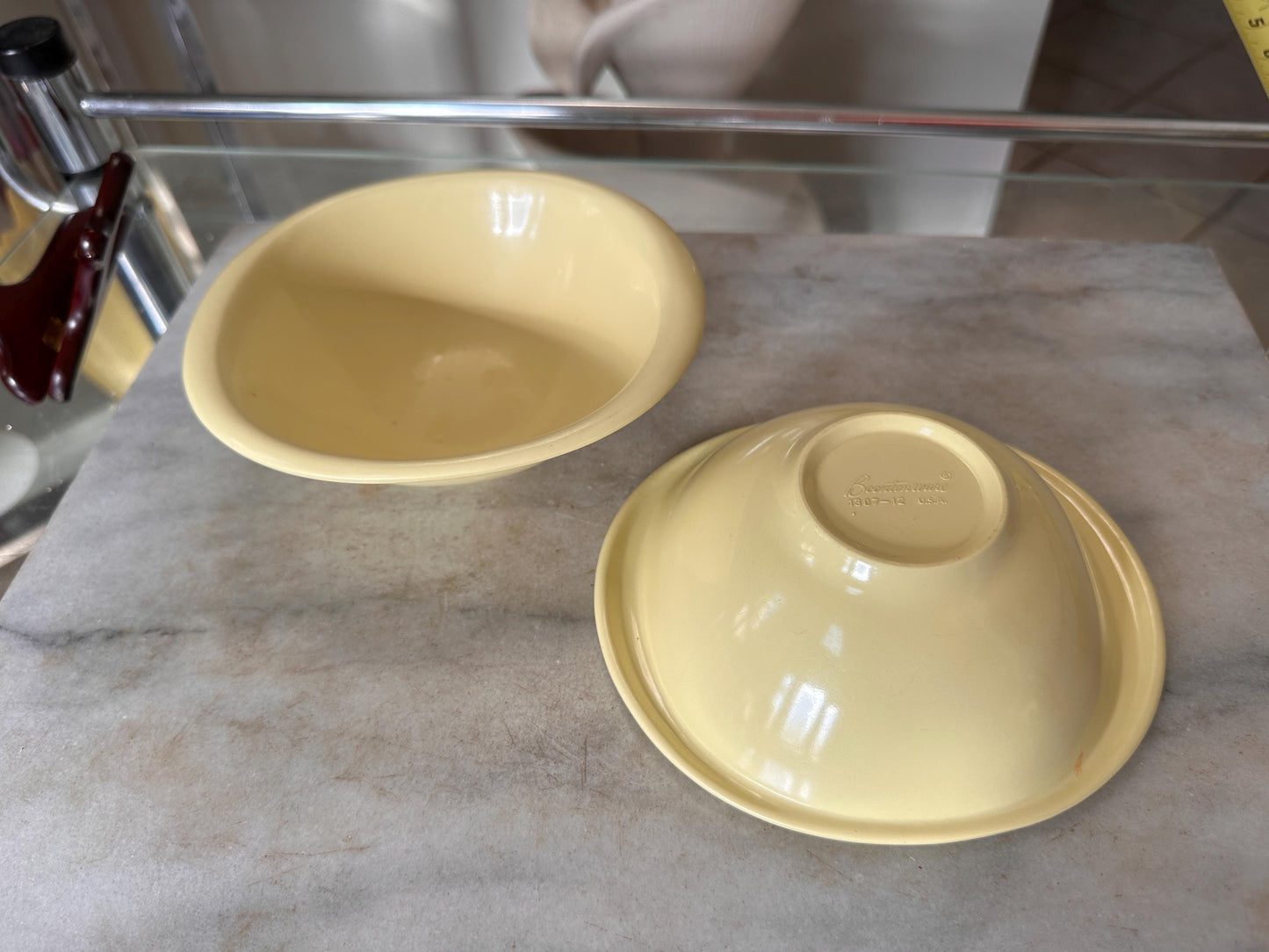 Vintage BOONTON WARE Melamine Cereal Bowl 1307-12, Yellow - Set of 2