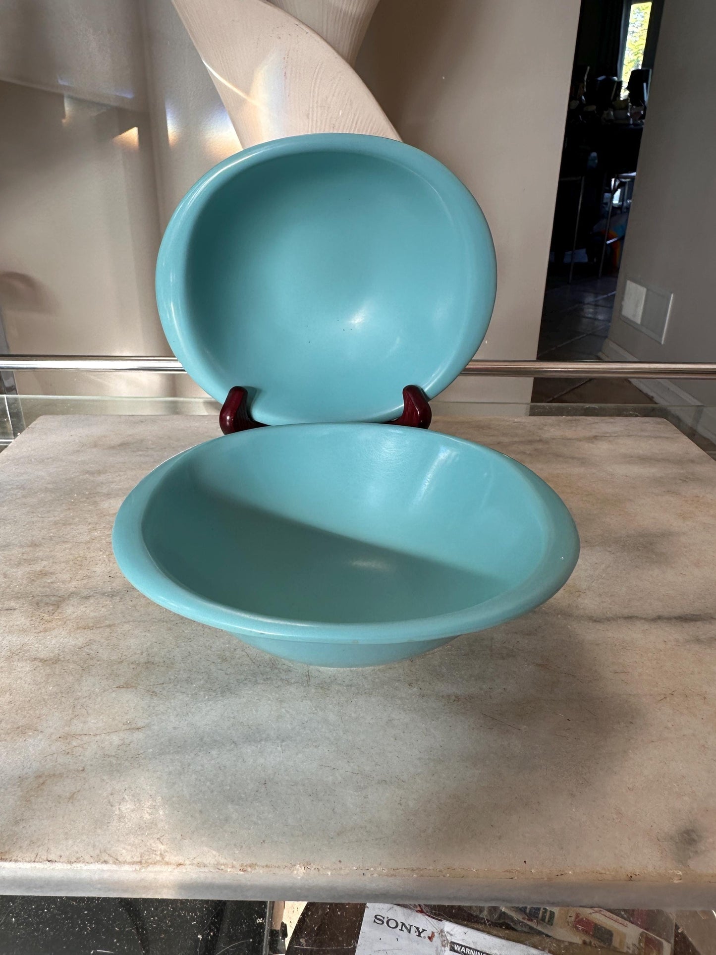 Vintage BOONTON WARE Melamine Cereal Bowl 1307-12, Turquoise - Set of 2