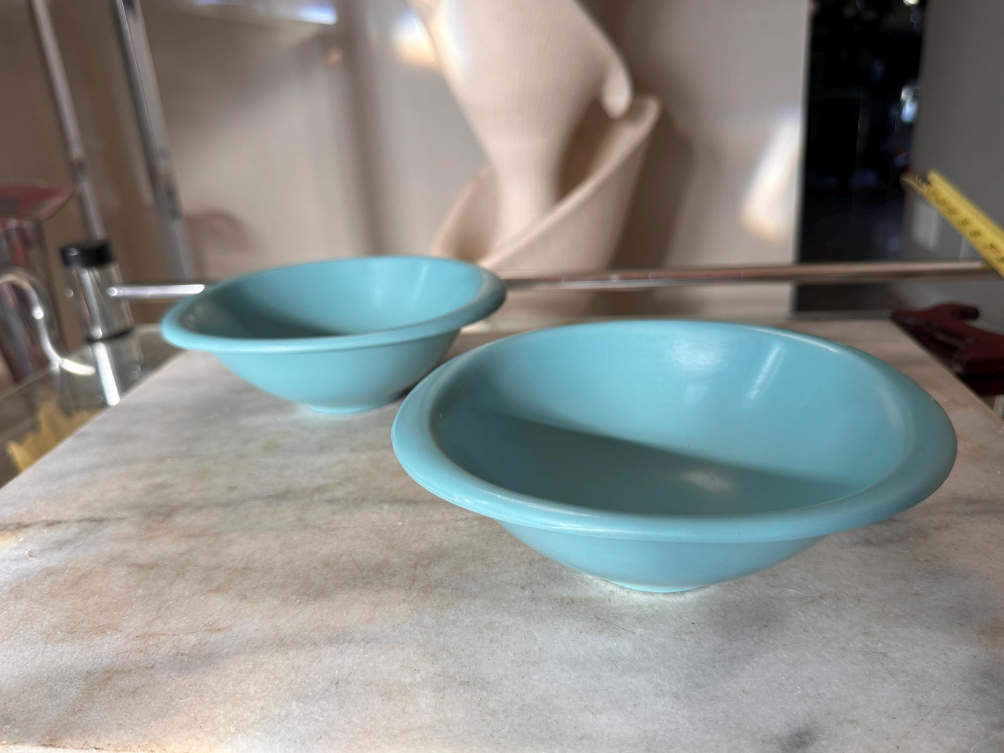 Vintage BOONTON WARE Melamine Cereal Bowl 1307-12, Turquoise - Set of 2