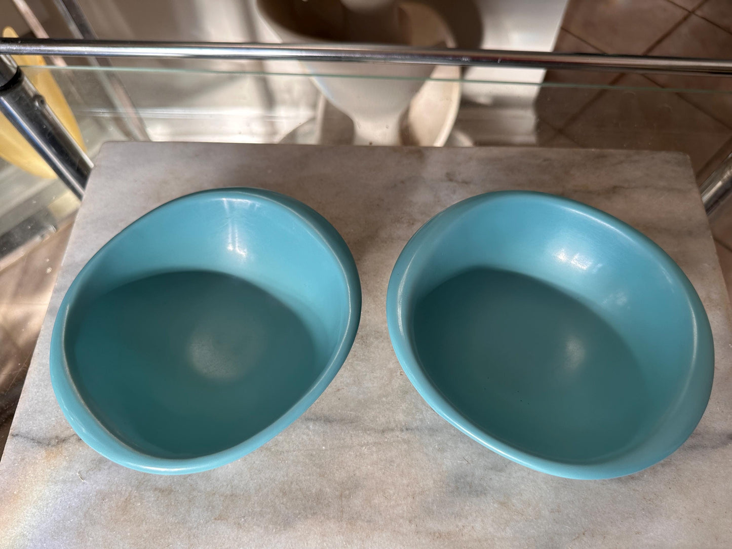 Vintage BOONTON WARE Melamine Cereal Bowl 1307-12, Turquoise - Set of 2