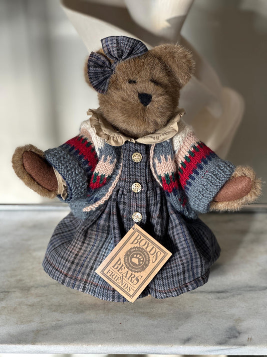 Vintage Boyds Bear Zelma Berriweather Plush Teddy Bear 10” | Collectible Boyd’s Bears Stuffed Animal | Cozy Cottagecore Decor