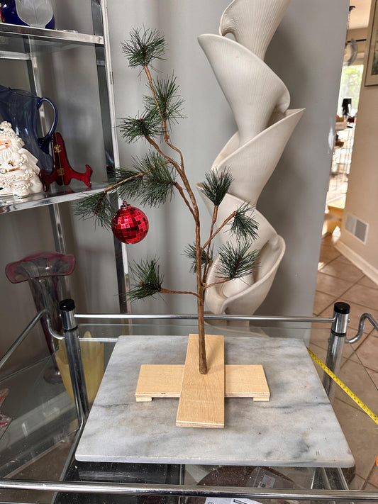 Peanuts Charlie Brown Christmas Tree with Red Ornament 18” Tall in Original Box | Classic Holiday Decor