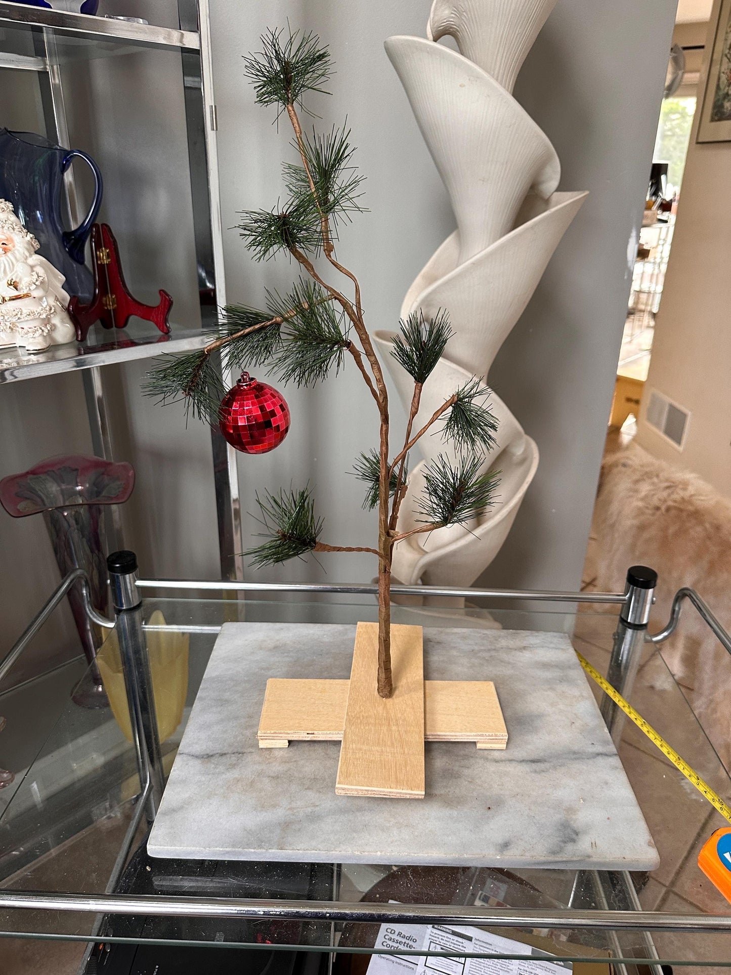 Peanuts Charlie Brown Christmas Tree with Red Ornament 18” Tall in Original Box | Classic Holiday Decor