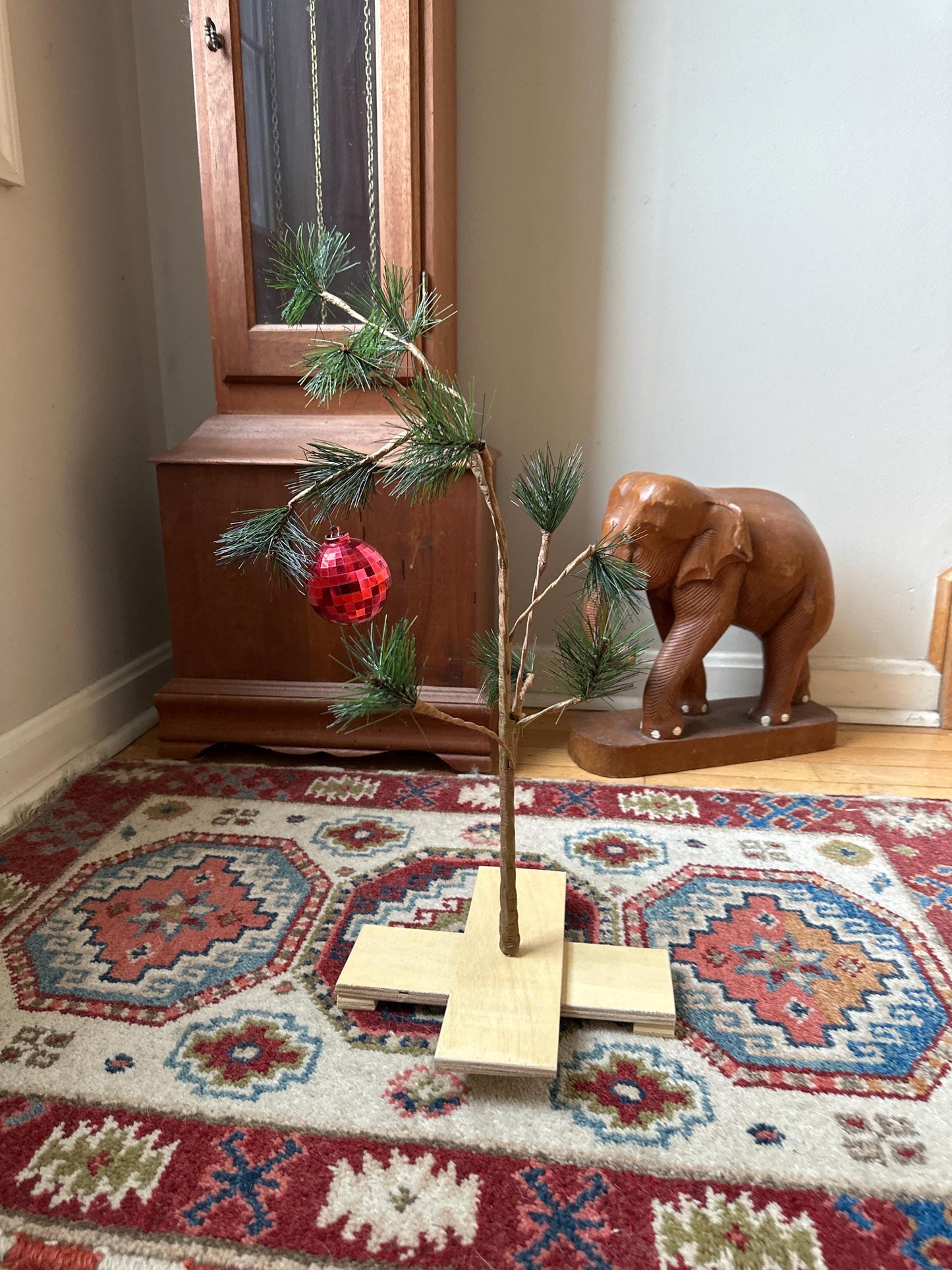 Peanuts Charlie Brown Christmas Tree with Red Ornament 18” Tall in Original Box | Classic Holiday Decor