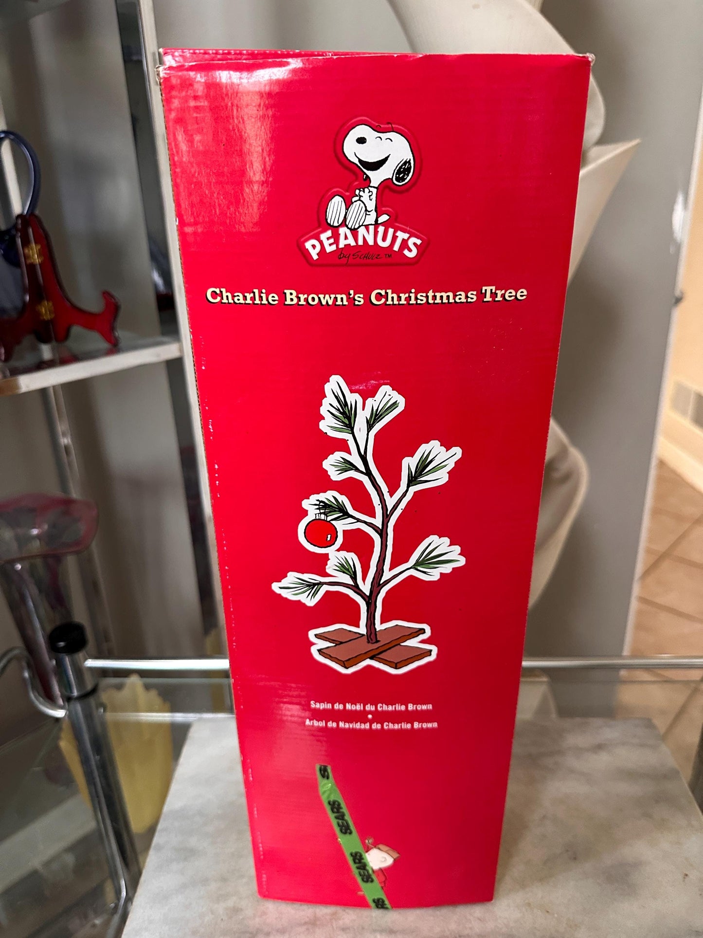 Peanuts Charlie Brown Christmas Tree with Red Ornament 18” Tall in Original Box | Classic Holiday Decor