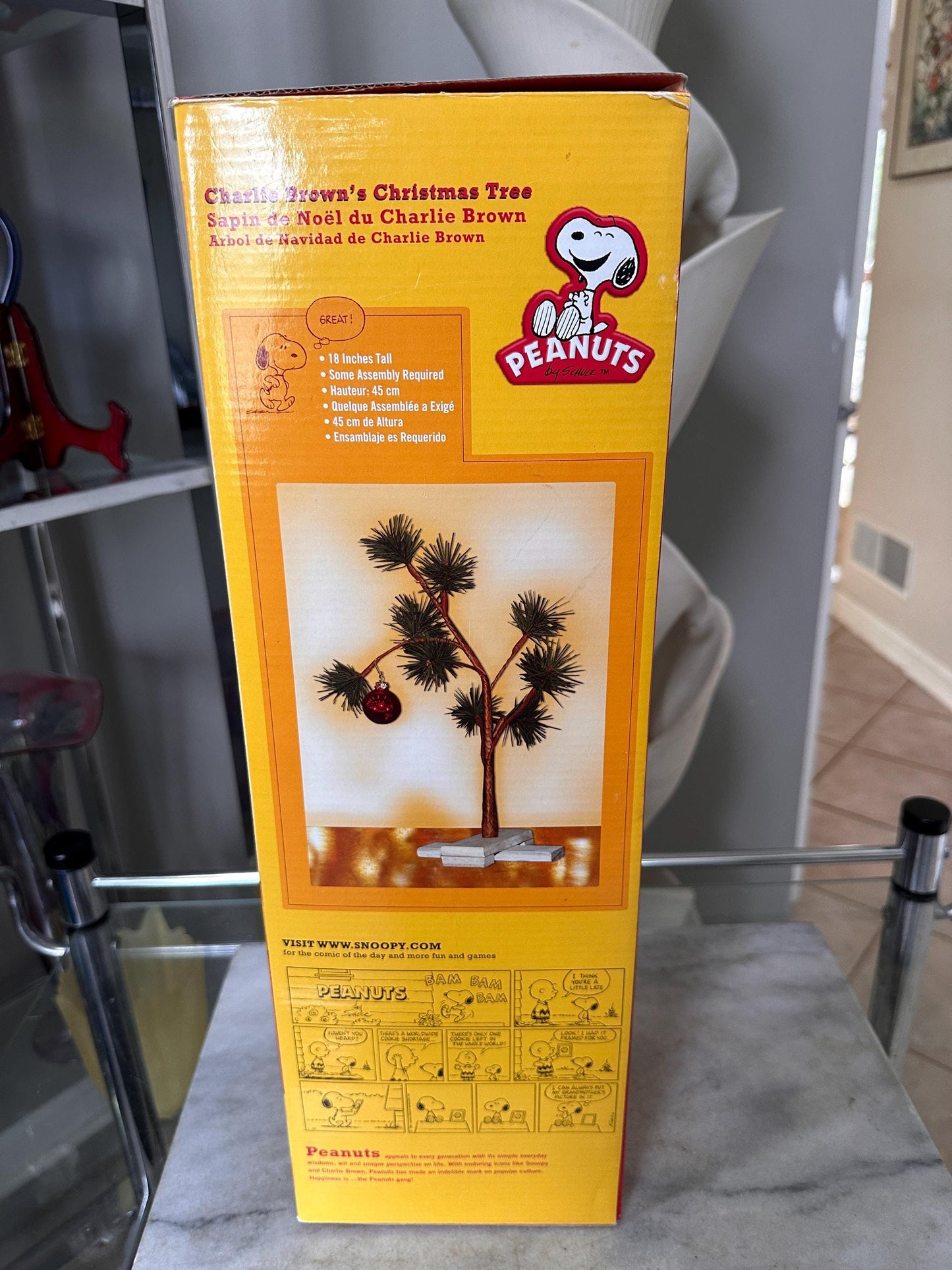 Peanuts Charlie Brown Christmas Tree with Red Ornament 18” Tall in Original Box | Classic Holiday Decor