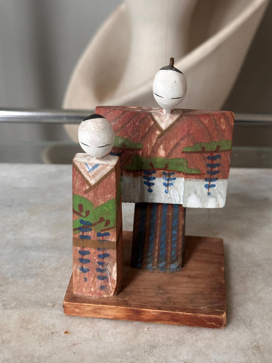 Vintage Handmade Japanese Hina Matsuri Doll | Hand-Painted Traditional Japanese Art Figure | Girls’ Day Festival Décor | 4.75”