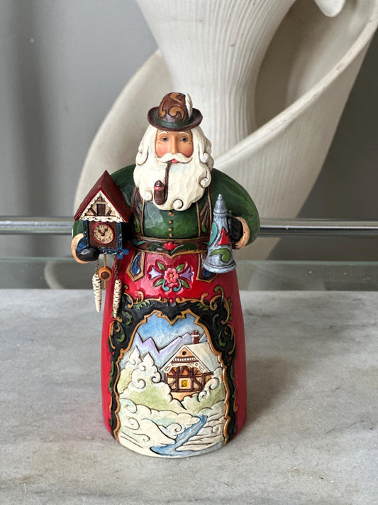 Jim Shore Heartwood Creek “Classic German Santa – Frohe Weihnachten” Figurine | 6.75” Holiday Collectible Santa in Original Box