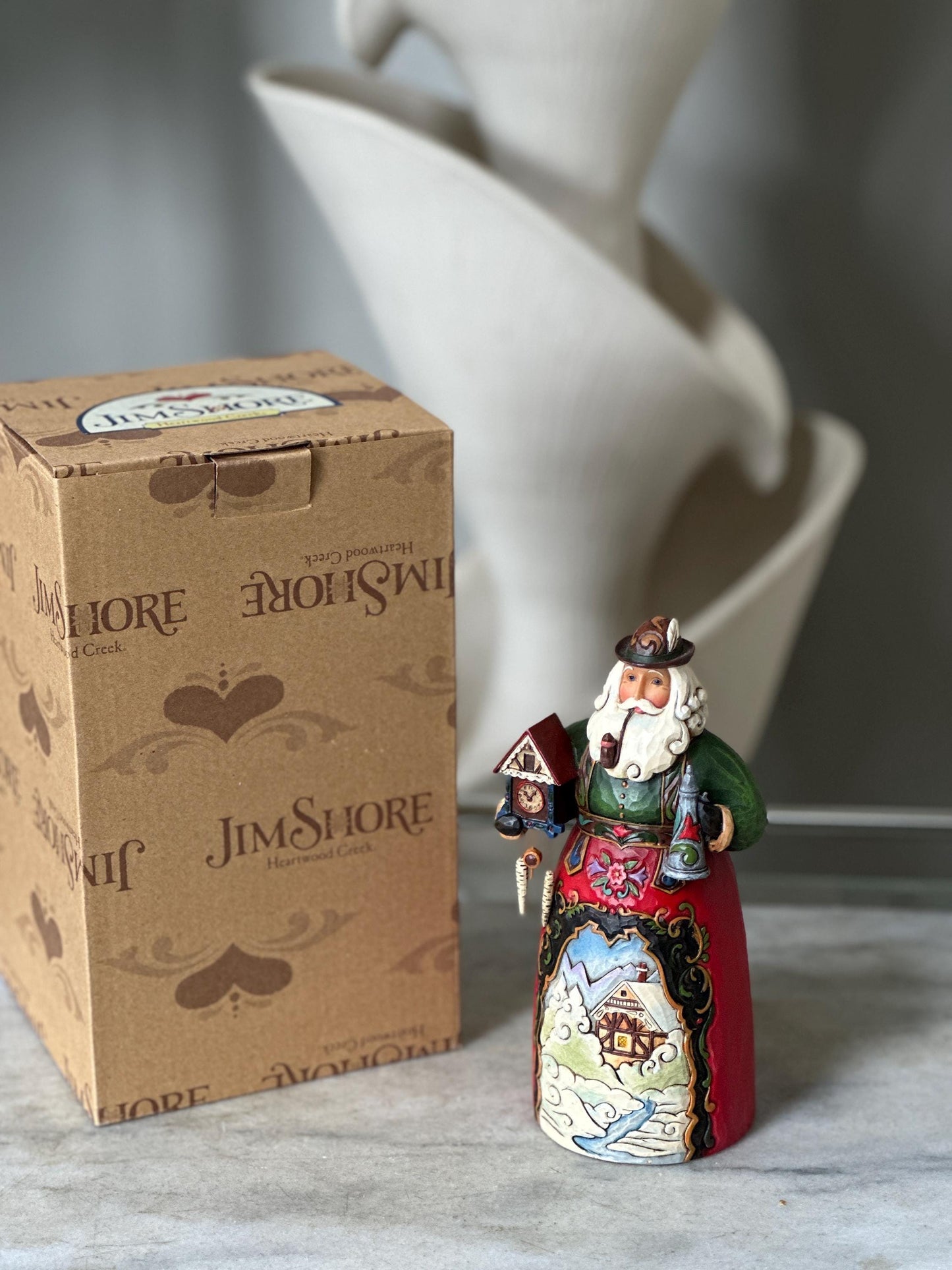 Jim Shore Heartwood Creek “Classic German Santa – Frohe Weihnachten” Figurine | 6.75” Holiday Collectible Santa in Original Box