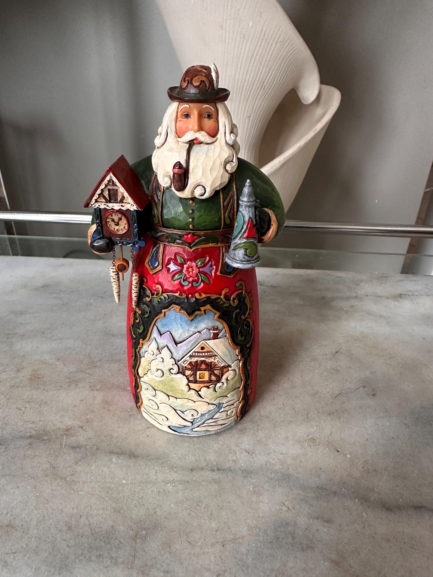Jim Shore Heartwood Creek “Classic German Santa – Frohe Weihnachten” Figurine | 6.75” Holiday Collectible Santa in Original Box