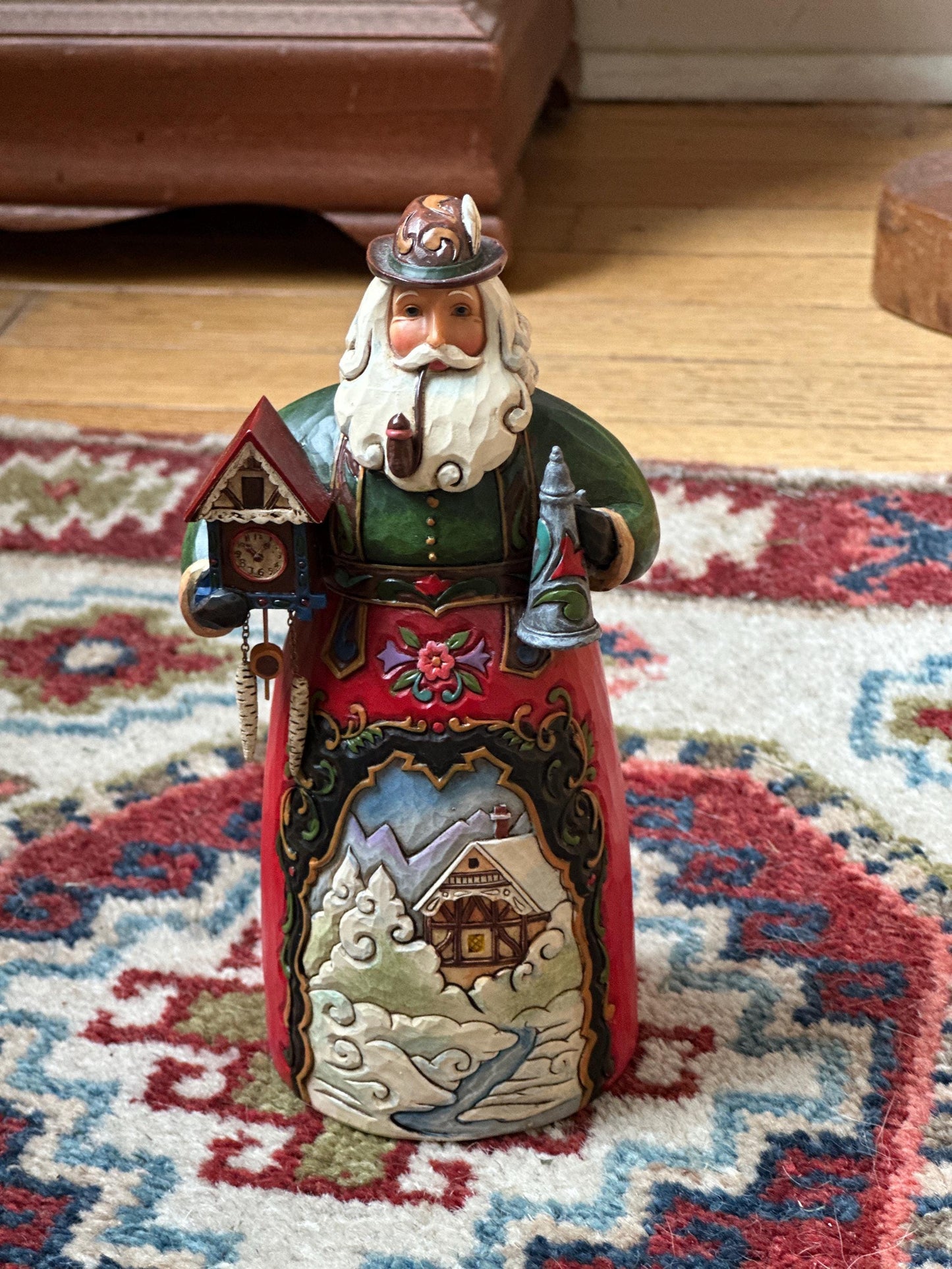 Jim Shore Heartwood Creek “Classic German Santa – Frohe Weihnachten” Figurine | 6.75” Holiday Collectible Santa in Original Box