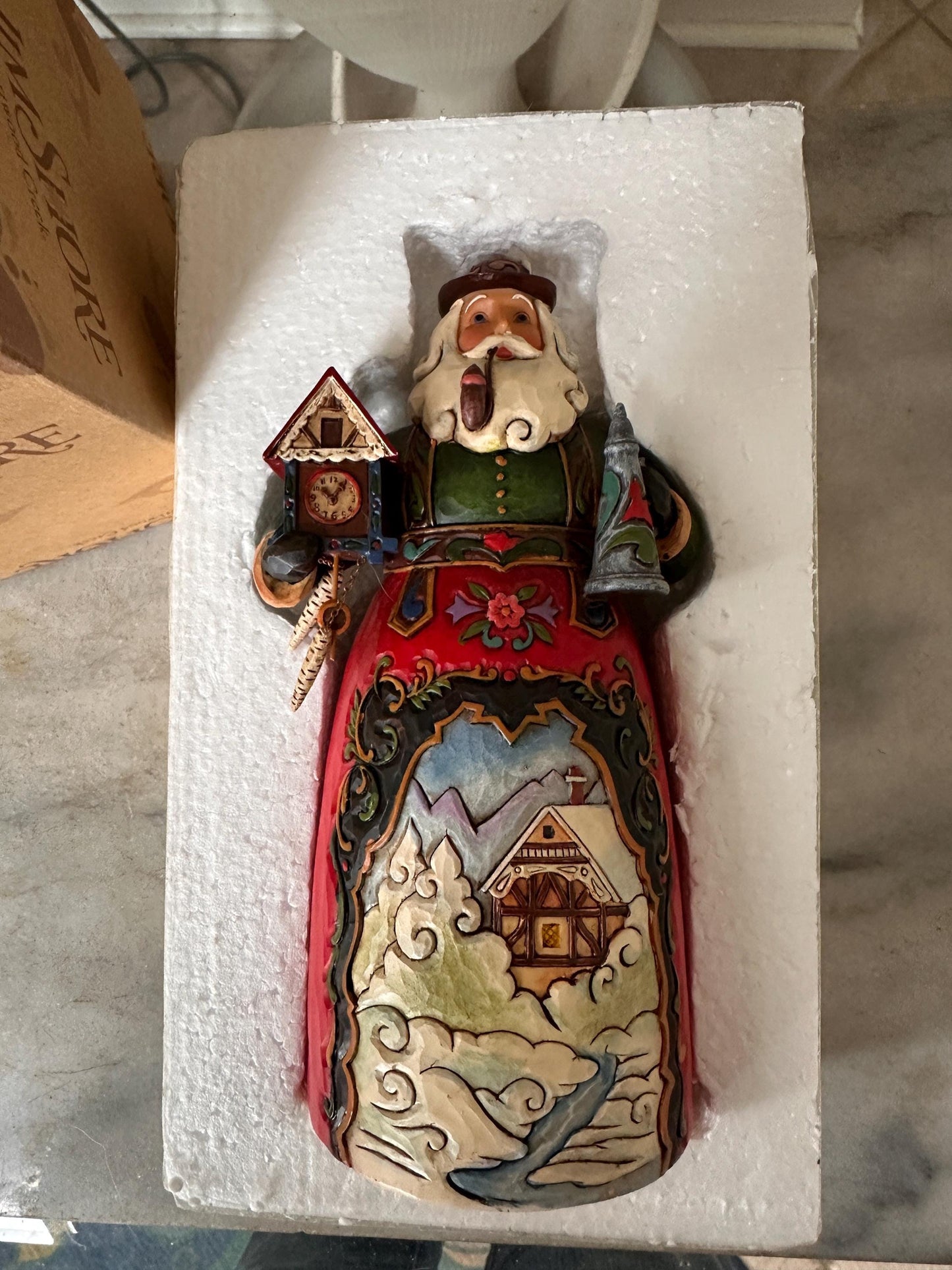 Jim Shore Heartwood Creek “Classic German Santa – Frohe Weihnachten” Figurine | 6.75” Holiday Collectible Santa in Original Box