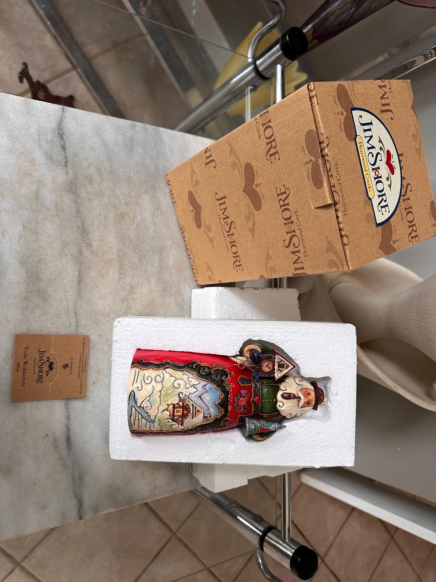 Jim Shore Heartwood Creek “Classic German Santa – Frohe Weihnachten” Figurine | 6.75” Holiday Collectible Santa in Original Box