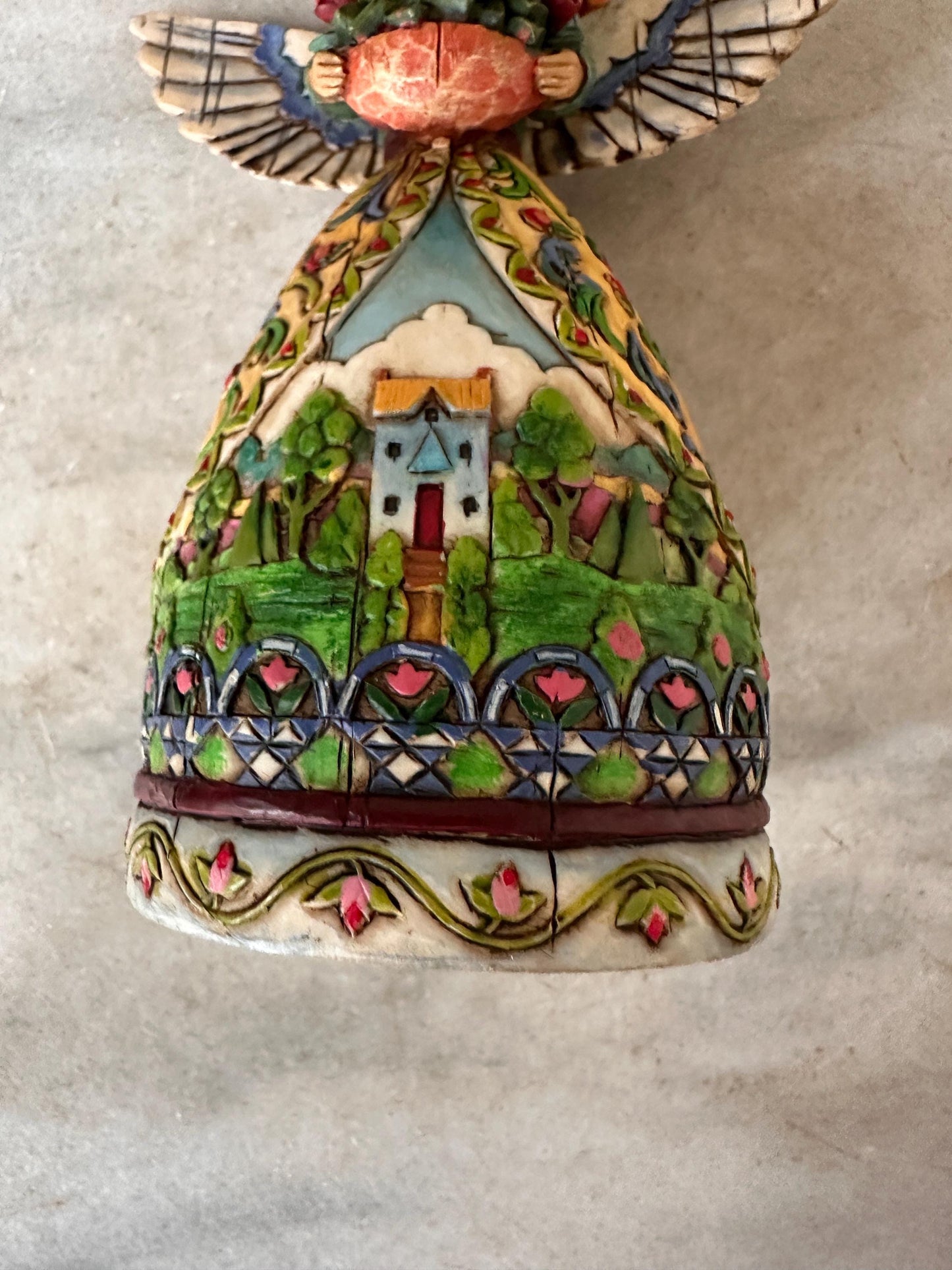 Jim Shore Heartwood Creek “Summer Restores the Soul” Angel Figurine | Farmhouse Folk Art Angel with Red Roses | Original Box | 4.75”