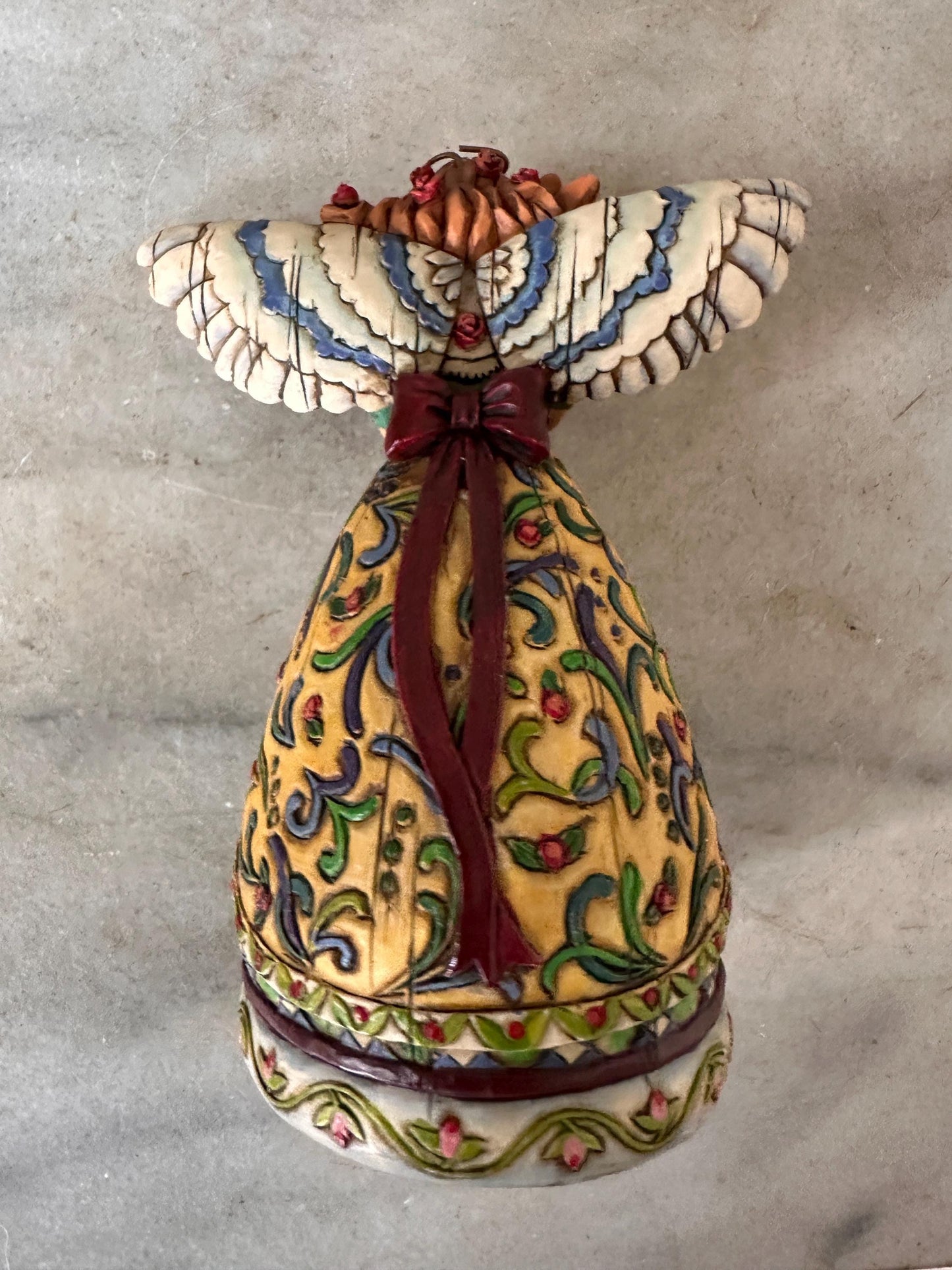 Jim Shore Heartwood Creek “Summer Restores the Soul” Angel Figurine | Farmhouse Folk Art Angel with Red Roses | Original Box | 4.75”