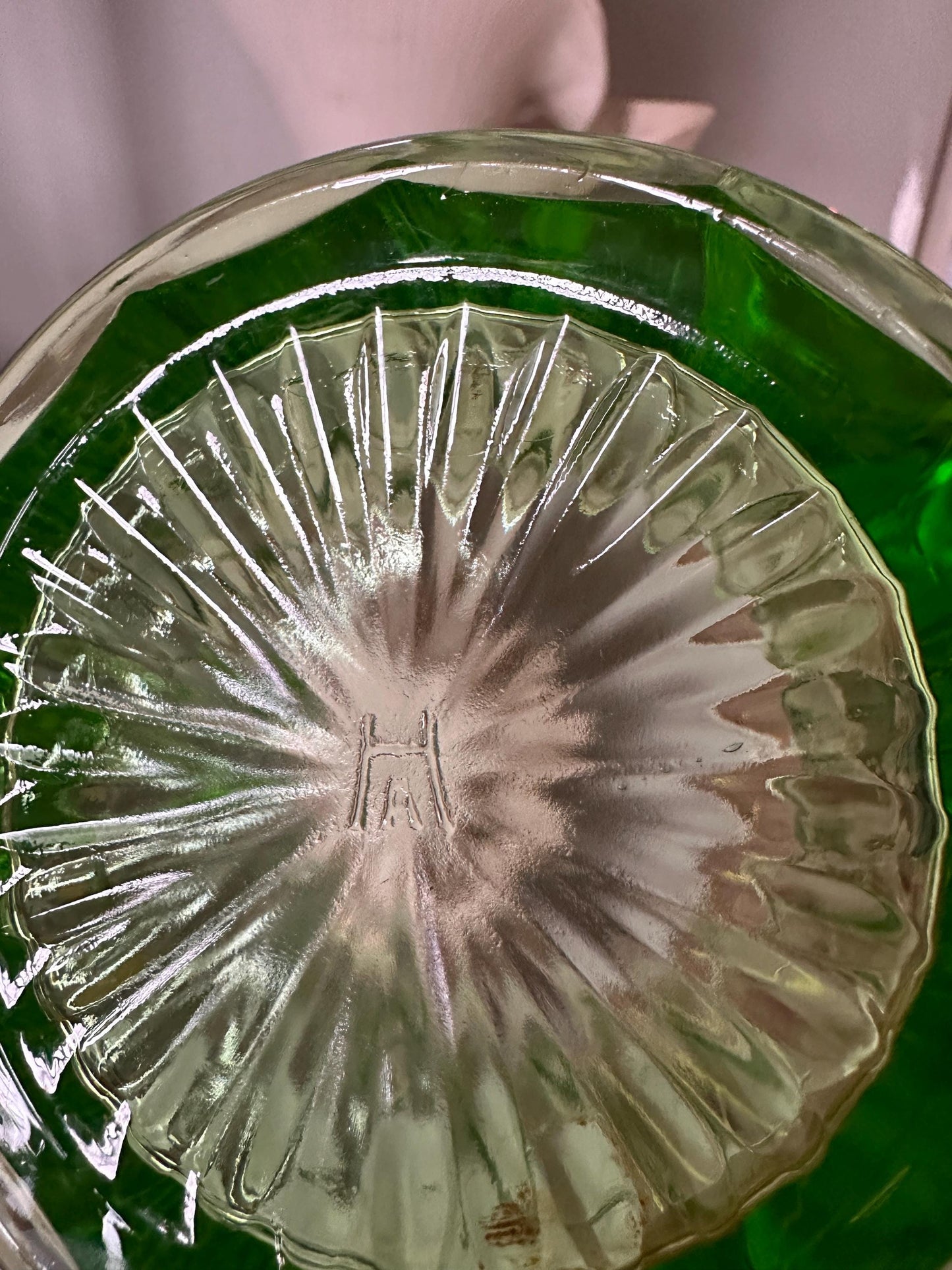 Vintage Hazel Atlas Colonial Block Green Depression Glass Open Sugar Bowl | Vaseline Green Glass with Handles | Elegant Collectible Serving
