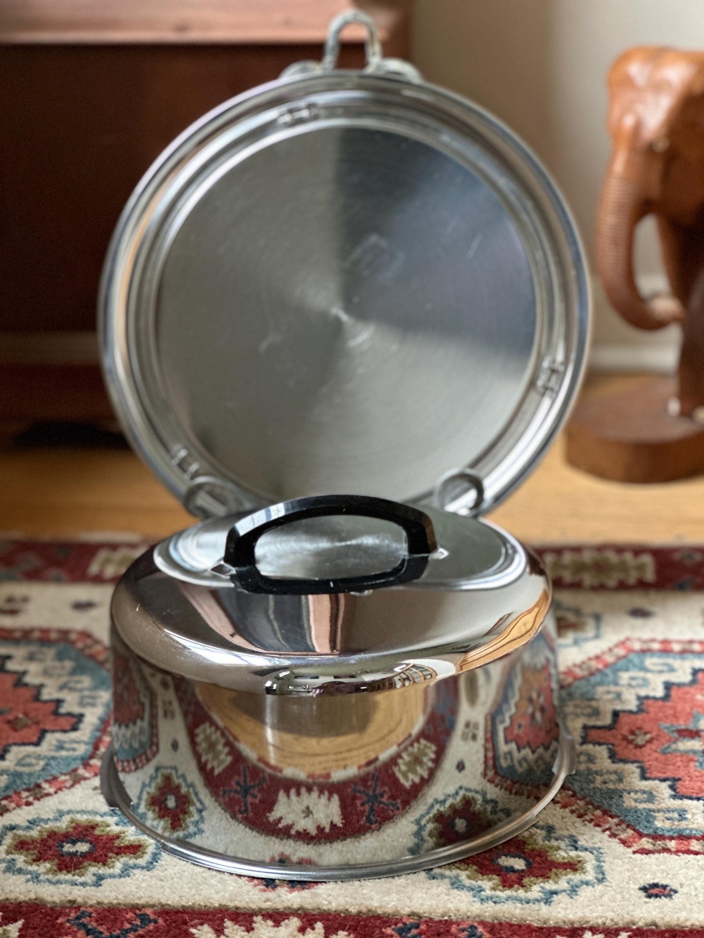 Vintage Everedy Chrome Cake Carrier, Bakelite Handle, 1950s Retro Kitchen