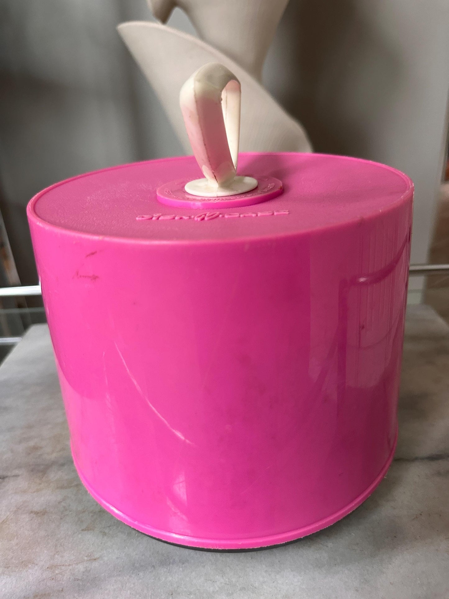 Vintage Groovy  Plastic 45 RPM Case | Pink  Disk-Go-Case | Includes Fifty (50) 45's from the 50s, 60s, 70s & 80s - includes Beatles