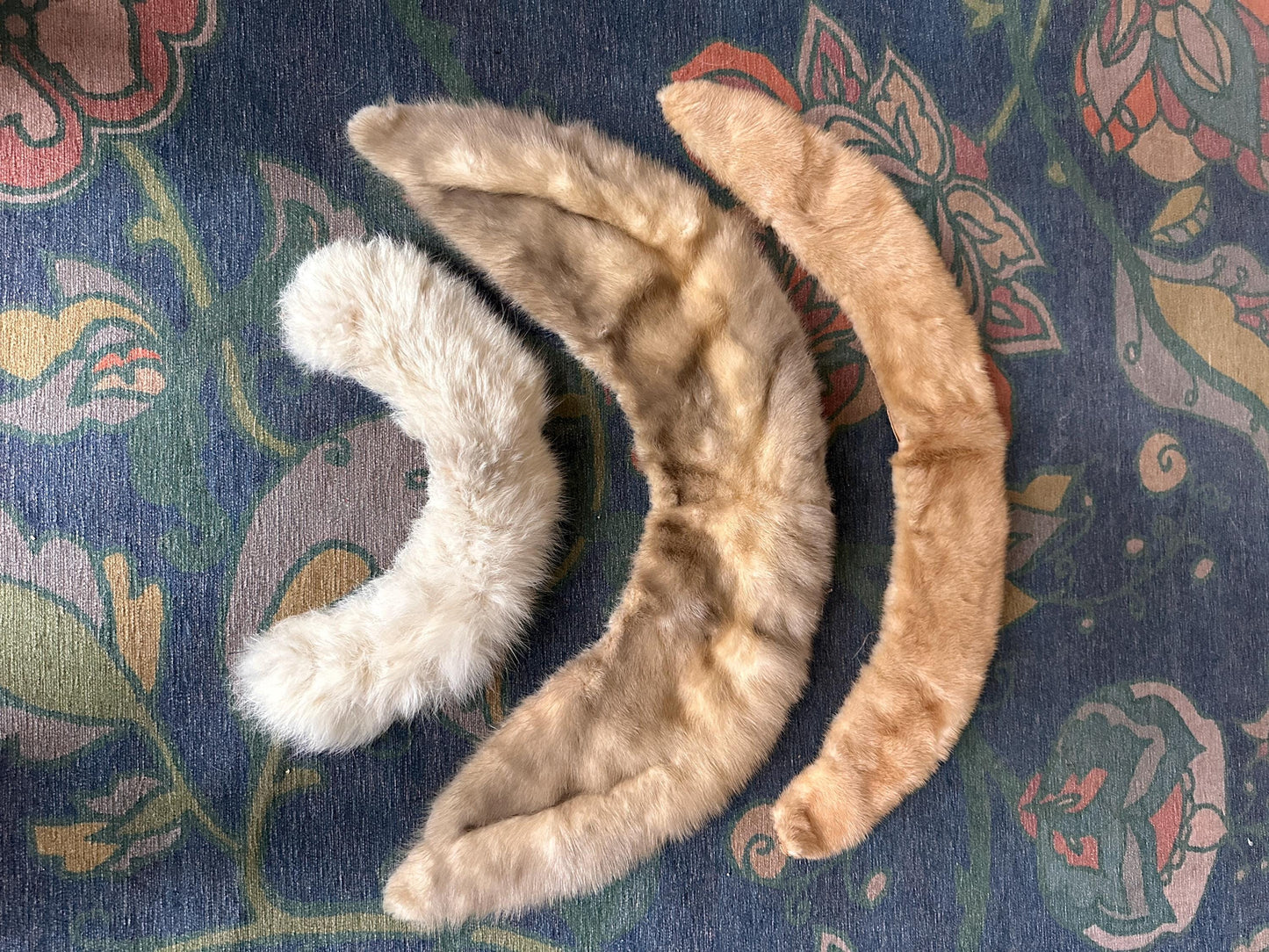 Vintage Set of 3 Genuine Fur / Mink Collars from the 1950s