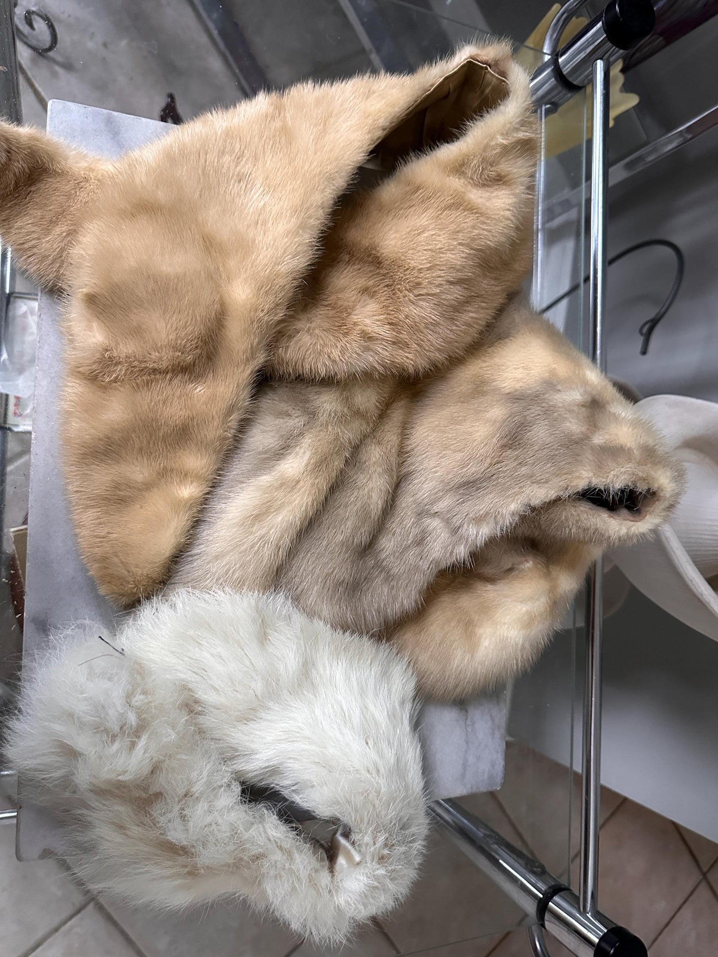 Vintage Set of 3 Genuine Fur / Mink Collars from the 1950s