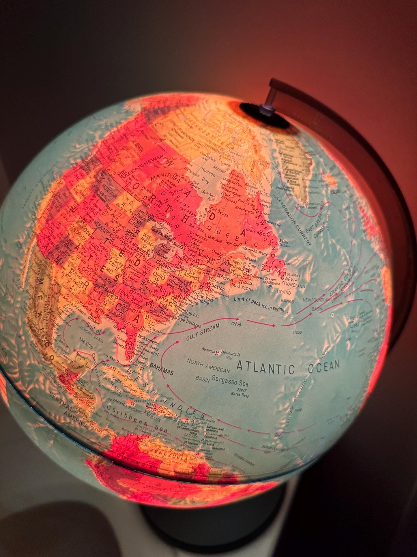 Vintage Scan (Denmark) Illuminated World Globe – 1970s Mid-Century Table Lamp Globe – Working Condition – USSR Era Cartography