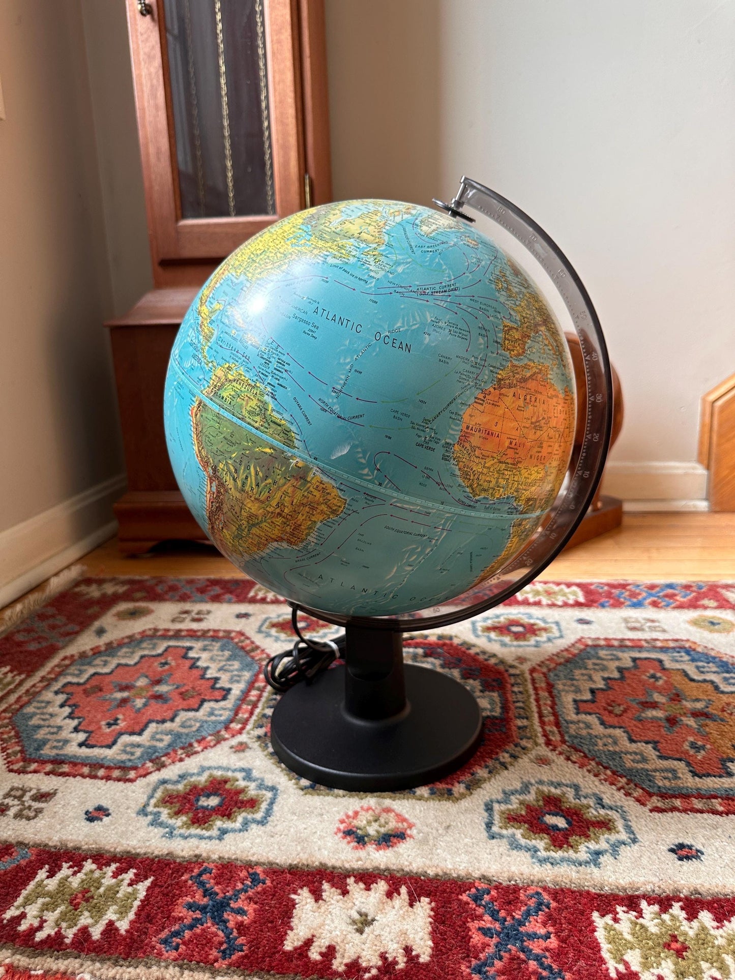Vintage Scan (Denmark) Illuminated World Globe – 1970s Mid-Century Table Lamp Globe – Working Condition – USSR Era Cartography