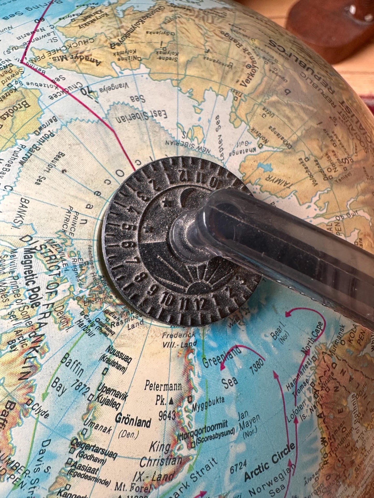 Vintage Scan (Denmark) Illuminated World Globe – 1970s Mid-Century Table Lamp Globe – Working Condition – USSR Era Cartography