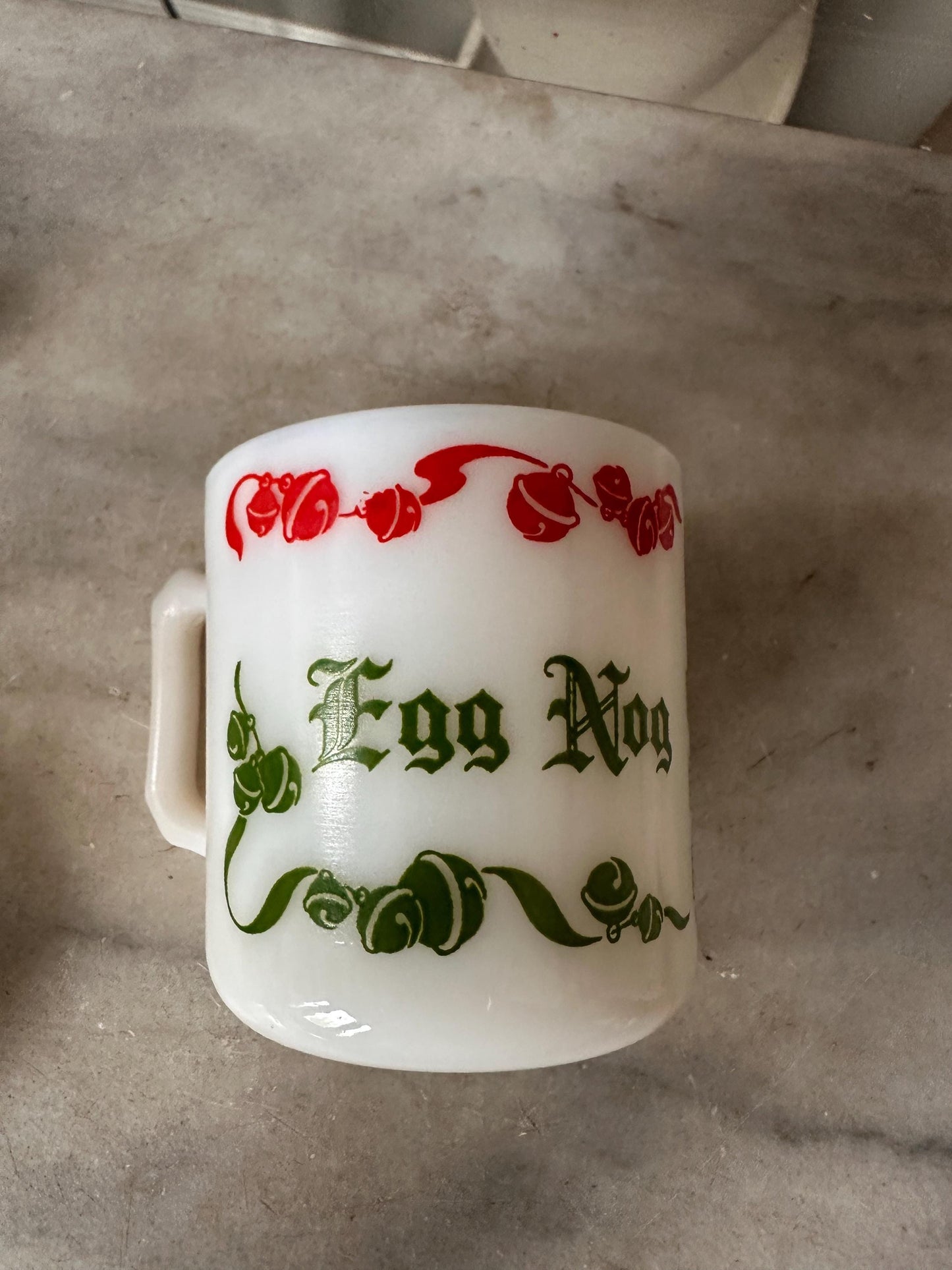 Vintage Hazel Atlas Egg Nog Punch Bowl Set | Green Christmas Milk Glass | 1950s Holiday Serving Set | Mid-Century Christmas Entertaining Dec