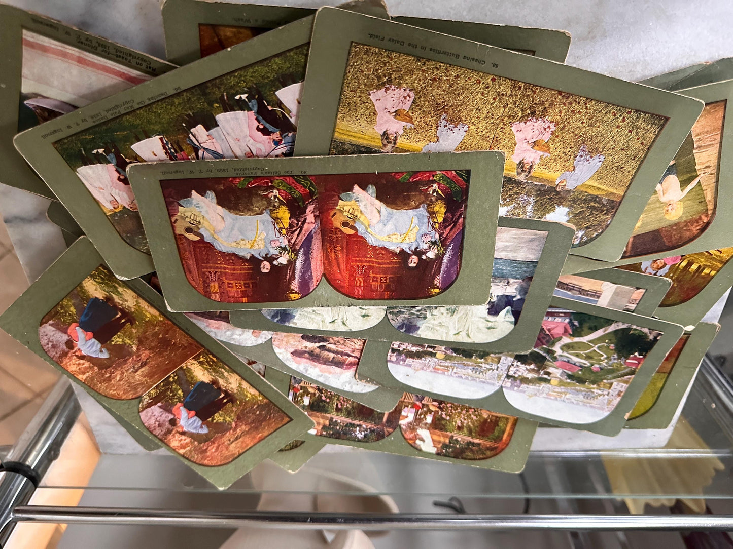 Antique Stereoview Photo Cards Set of 25 | Vintage Stereographs Collection | Early 1900s 3D View Cards | Travel, Scenic & Genre Images