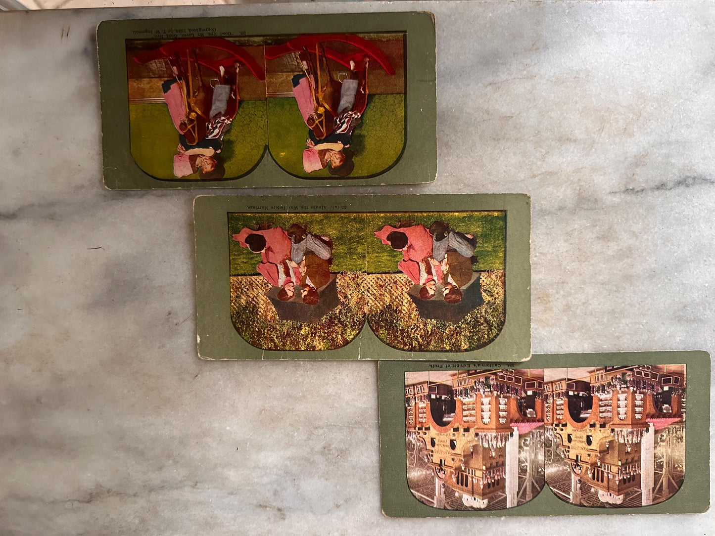 Antique Stereoview Photo Cards Set of 25 | Vintage Stereographs Collection | Early 1900s 3D View Cards | Travel, Scenic & Genre Images