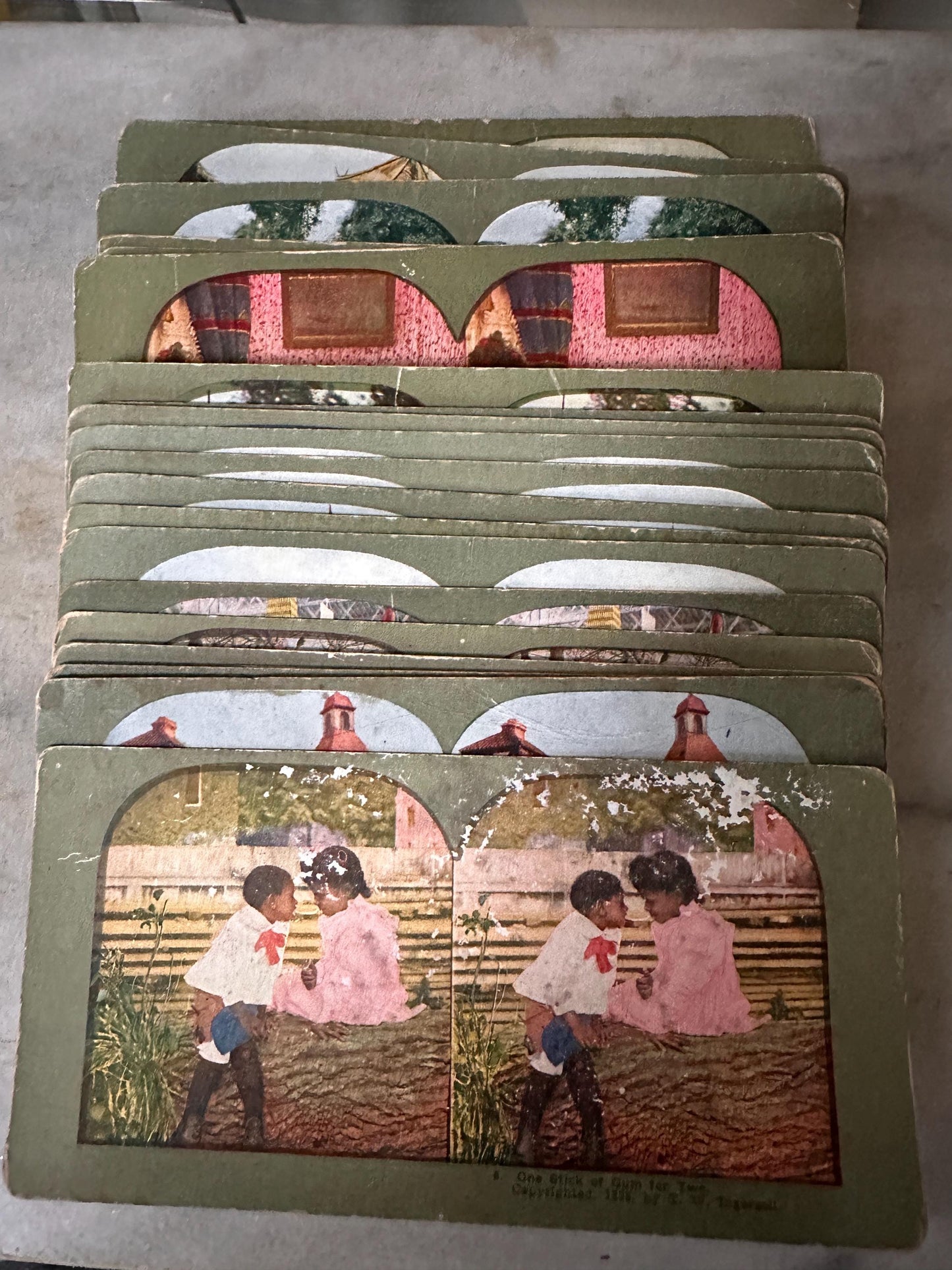 Antique Stereoview Photo Cards Set of 25 | Vintage Stereographs Collection | Early 1900s 3D View Cards | Travel, Scenic & Genre Images