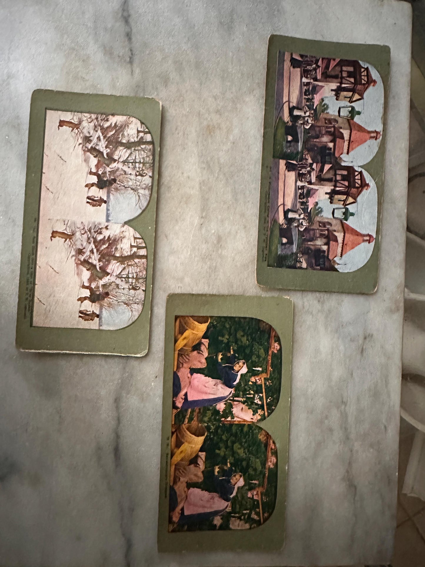 Antique Stereoview Photo Cards Set of 25 | Vintage Stereographs Collection | Early 1900s 3D View Cards | Travel, Scenic & Genre Images