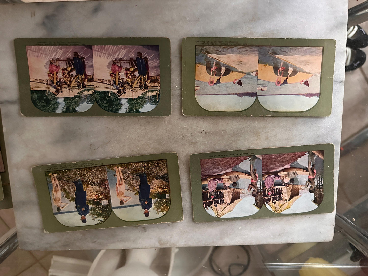 Antique Stereoview Photo Cards Set of 25 | Vintage Stereographs Collection | Early 1900s 3D View Cards | Travel, Scenic & Genre Images