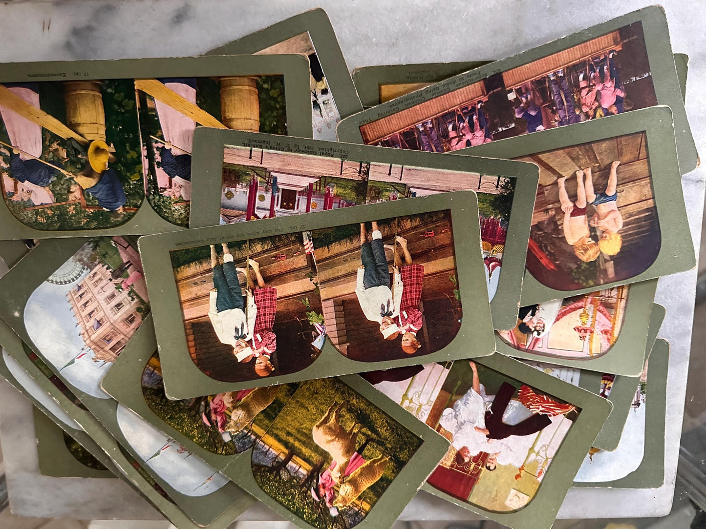 Antique Stereoview Photo Cards Set of 25 | Vintage Stereographs Collection | Early 1900s 3D View Cards | Travel, Scenic & Genre Images