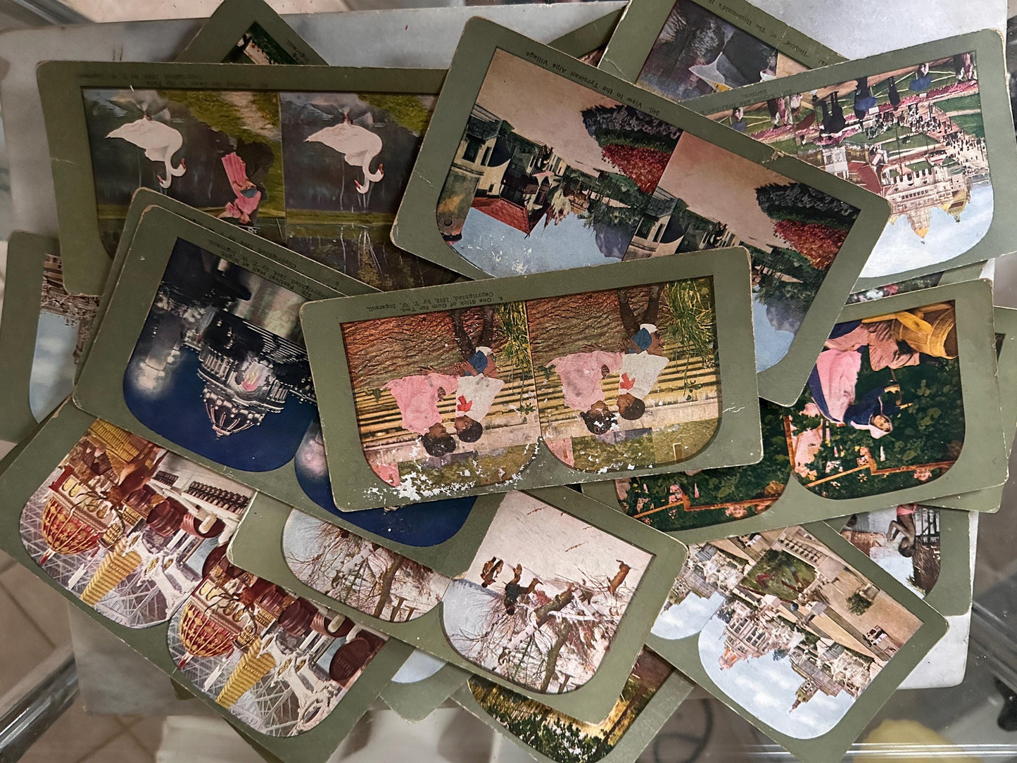 Antique Stereoview Photo Cards Set of 25 | Vintage Stereographs Collection | Early 1900s 3D View Cards | Travel, Scenic & Genre Images