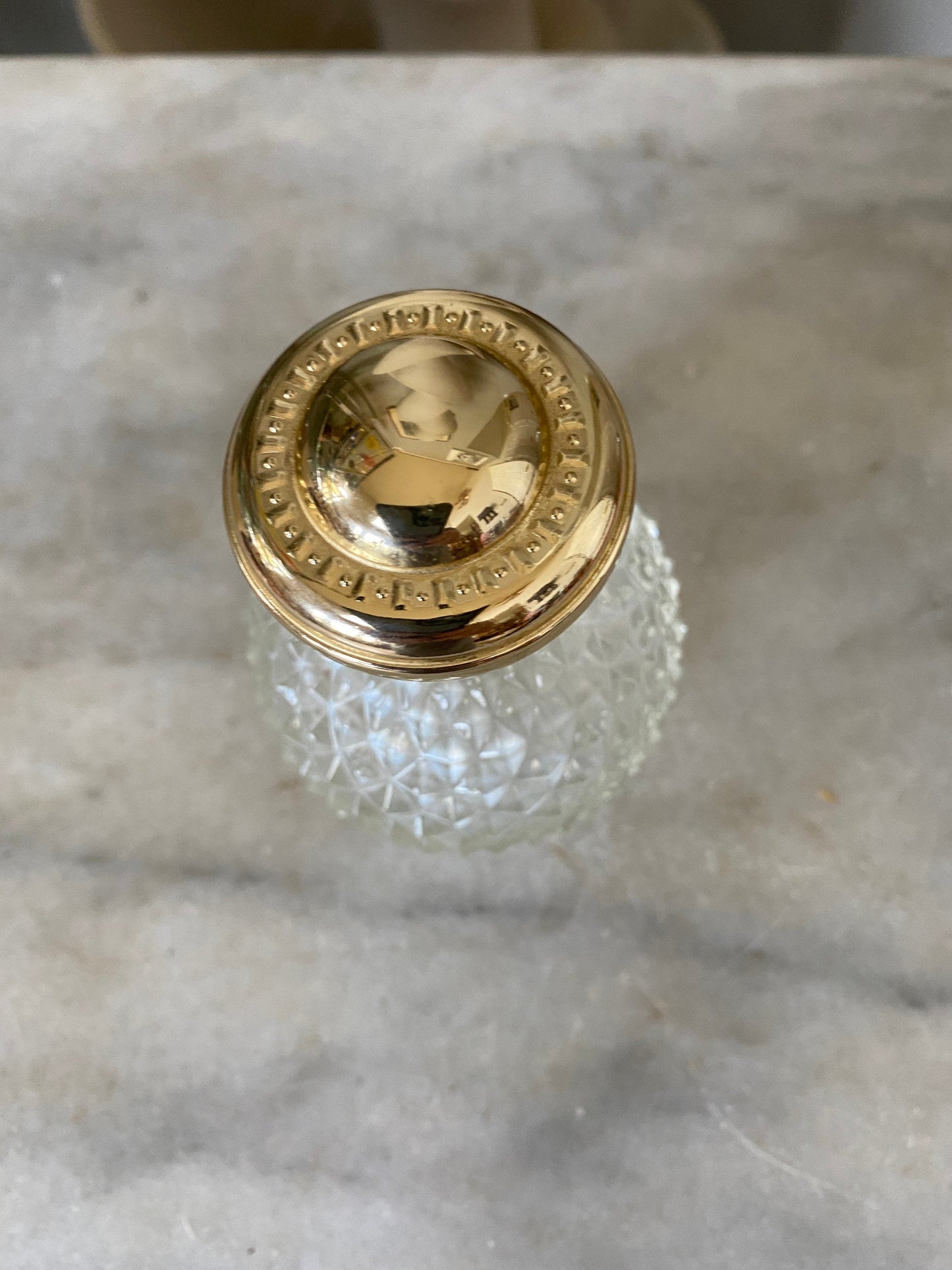 Vintage 1960s to 1980s Vieux Rouen France French Perfume Bottle Diamknd Hobnail Spray Bottle Engraved Bottom